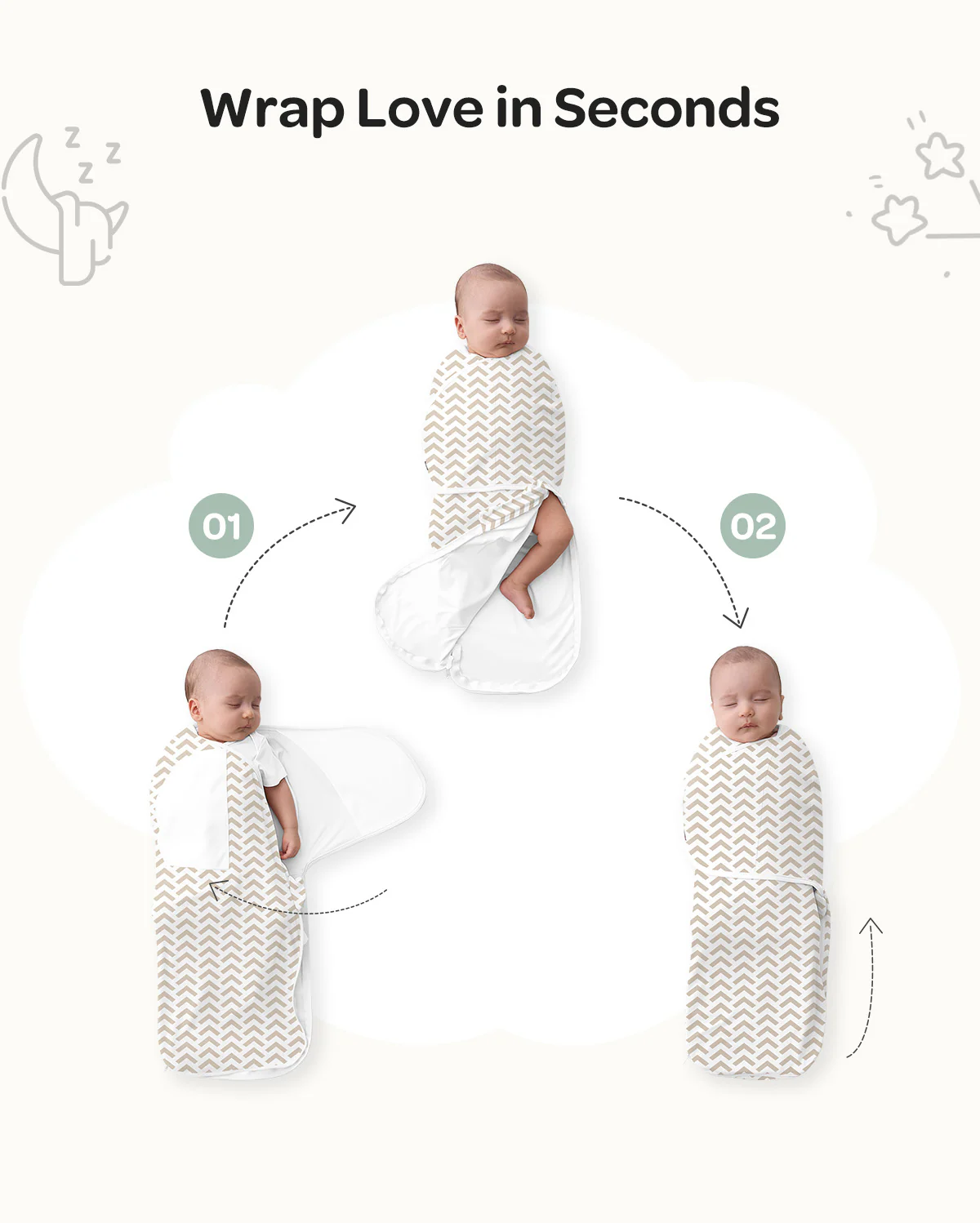 Momcozy Easy Swaddle Wrap For 0-3M - Image 35