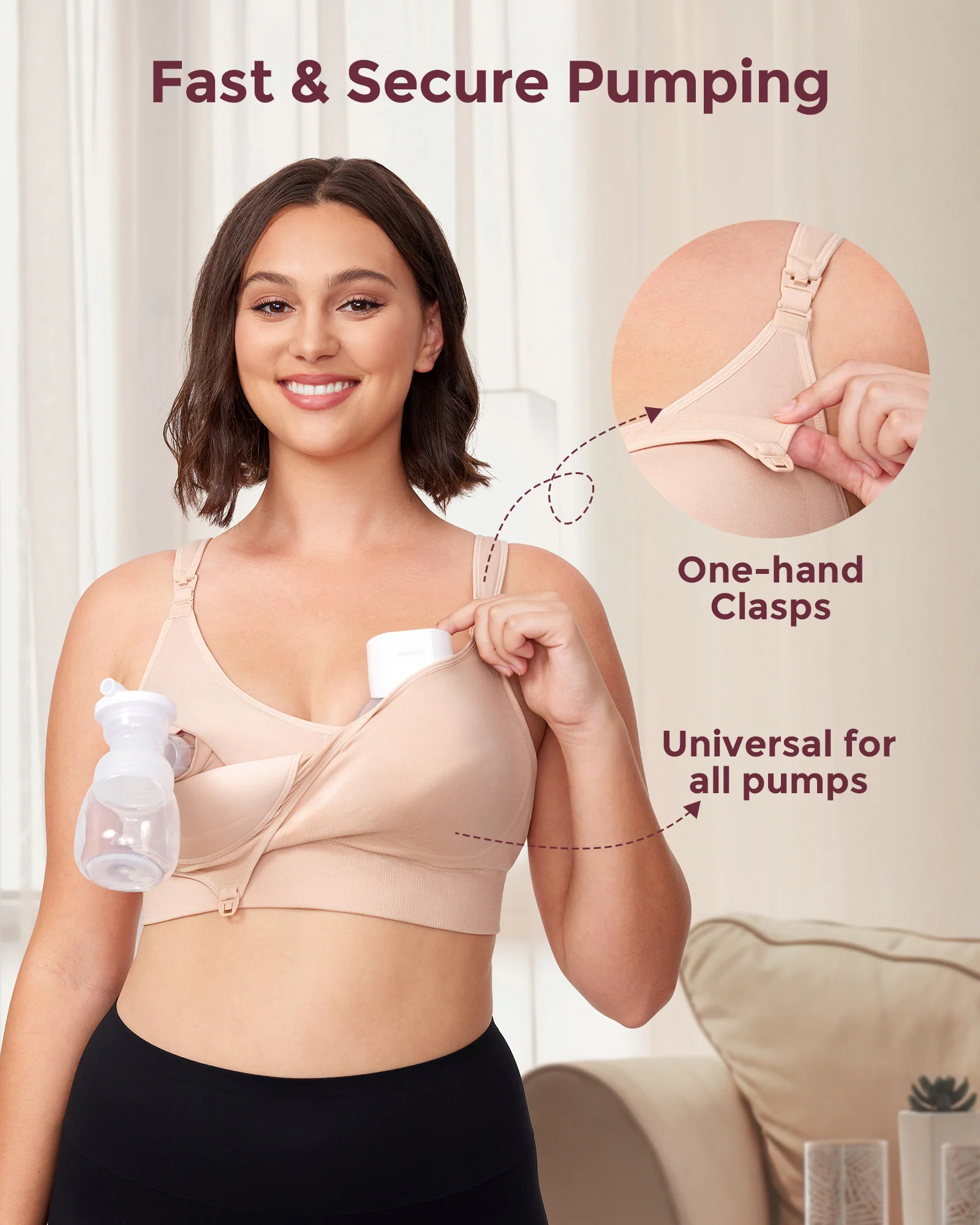 Momcozy Hands-Free Pumping Bra All-in-One with Fixed Padding - Image 3