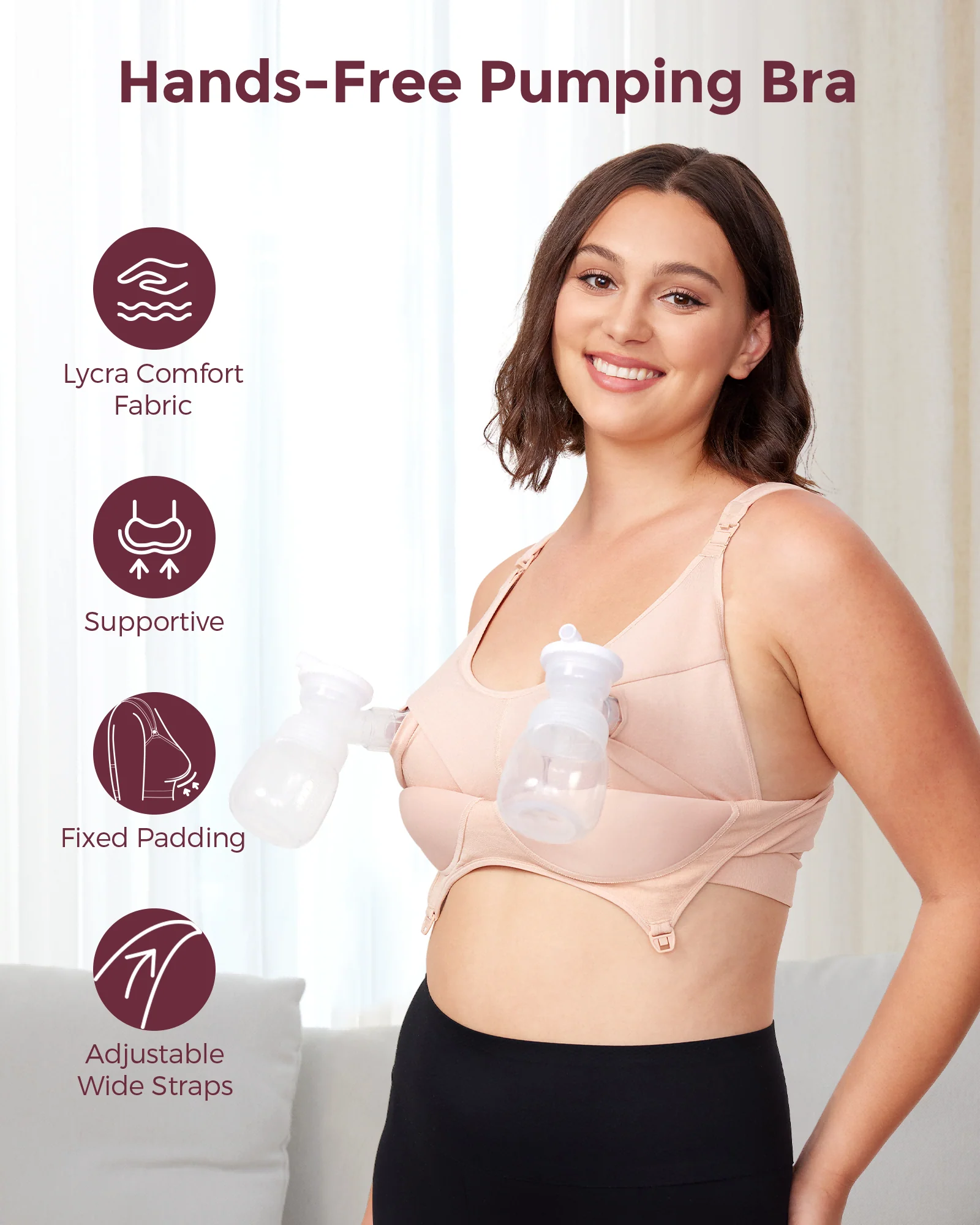 Momcozy Hands-Free Pumping Bra All-in-One with Fixed Padding - Image 4