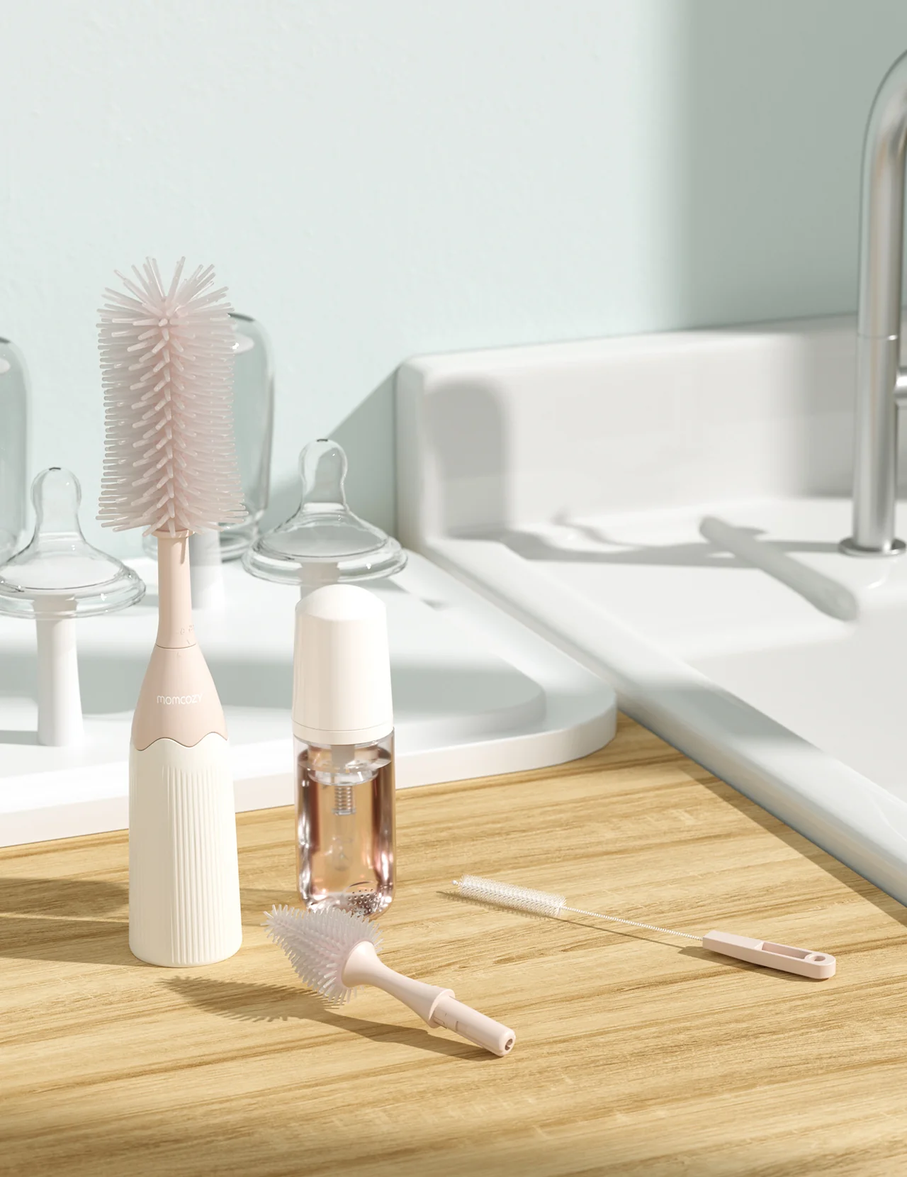Momcozy Innovative Push-Press Design Bottle Brush Kit - Image 11