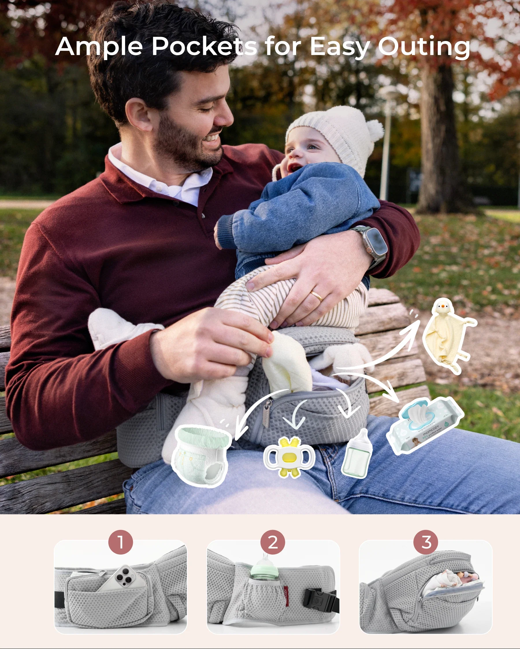 2-In-1 Hip Seat Baby Carrier - Image 29