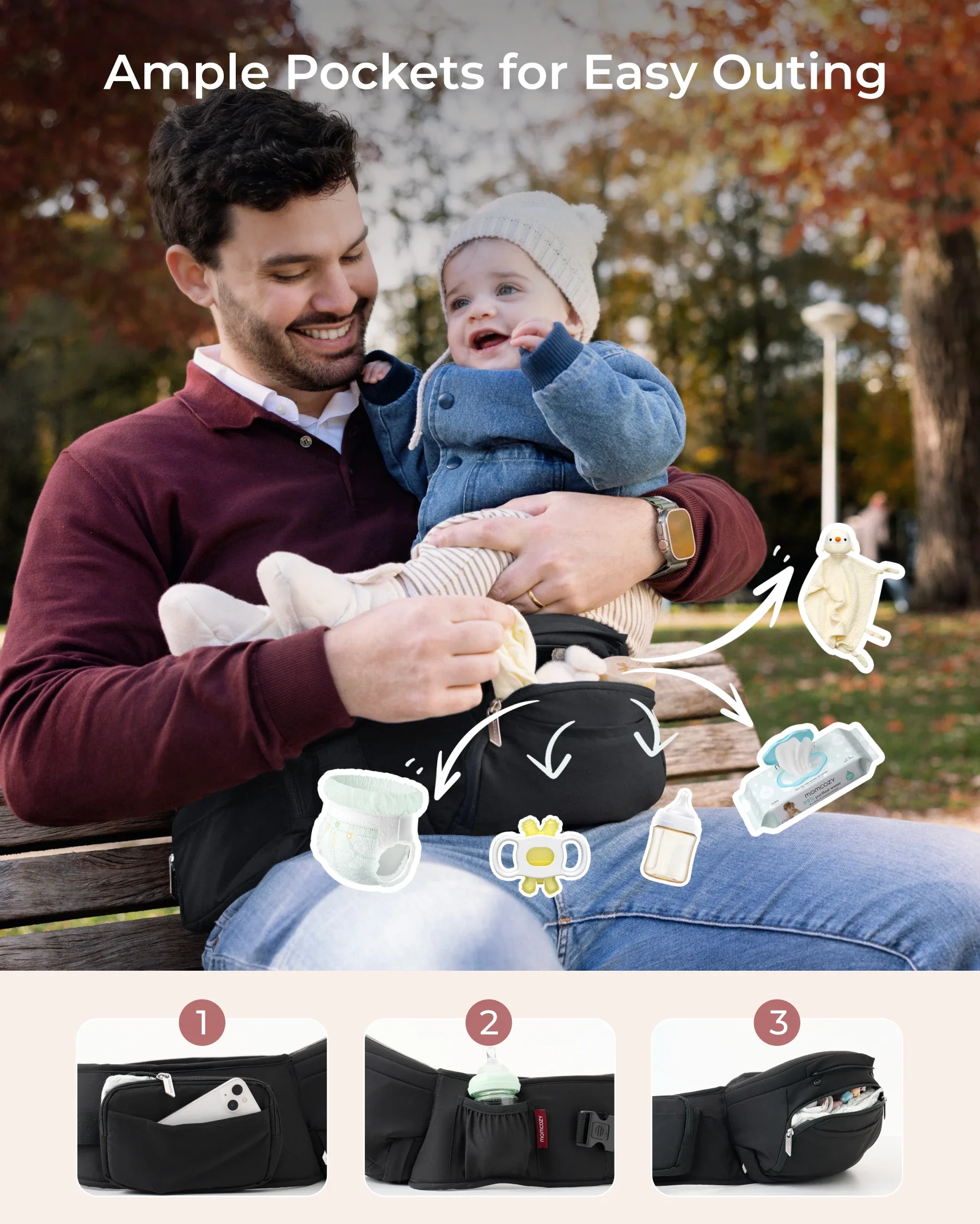 2-In-1 Hip Seat Baby Carrier - Image 7