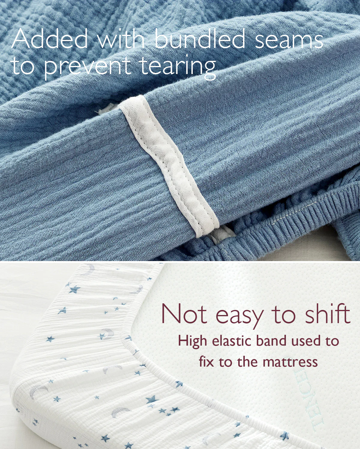 Momcozy Muslin Fitted Crib Sheets - 2 sizes - Green & Grey - Image 15