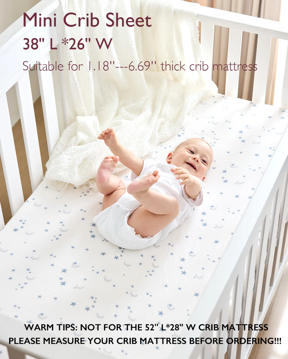 Momcozy Muslin Fitted Crib Sheets - 2 sizes - Green & Grey - Image 18