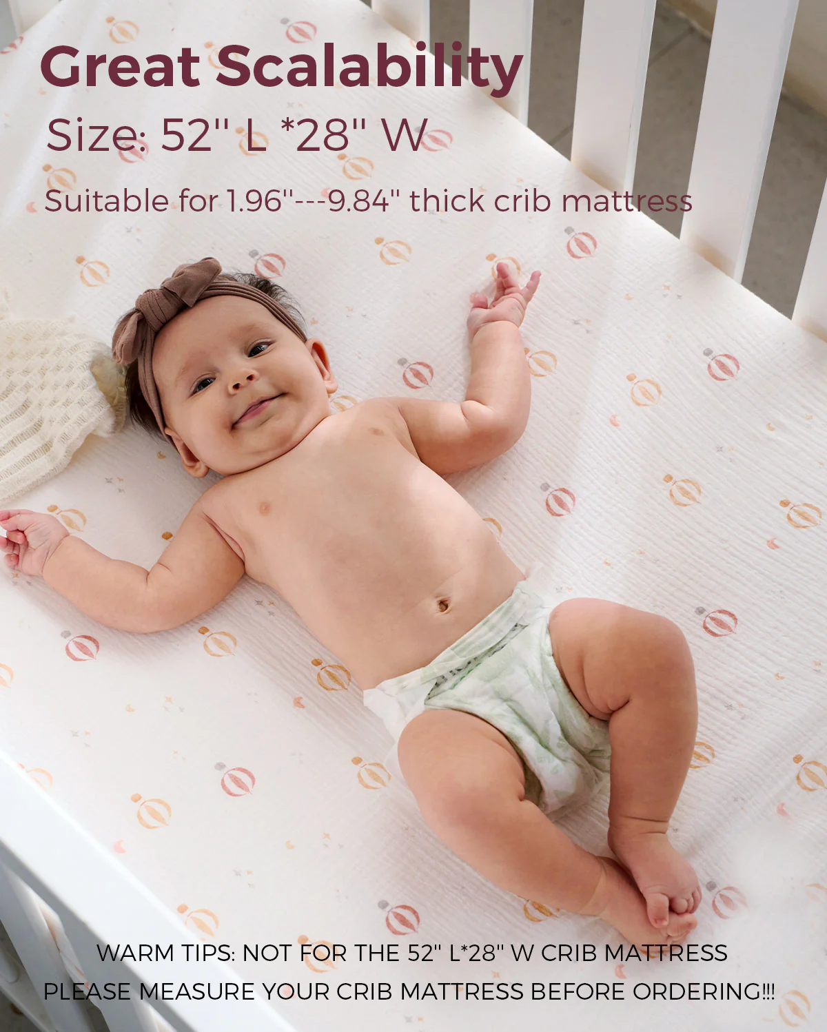 Momcozy Muslin Fitted Crib Sheets - 2 sizes - Green & Grey - Image 8