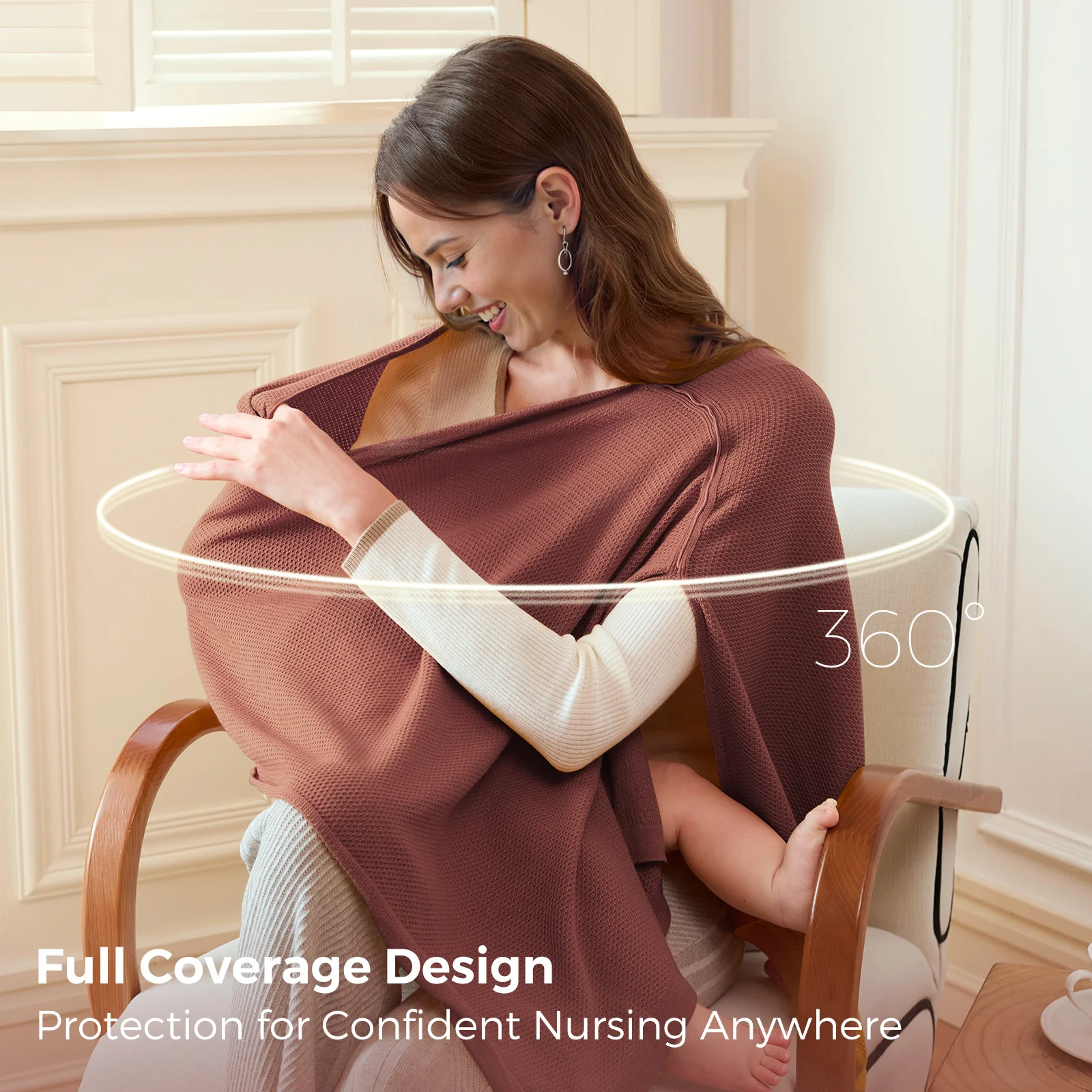 Momcozy Nursing Cover - Soft, Breathable, Multi-Use Privacy Poncho - Image 7