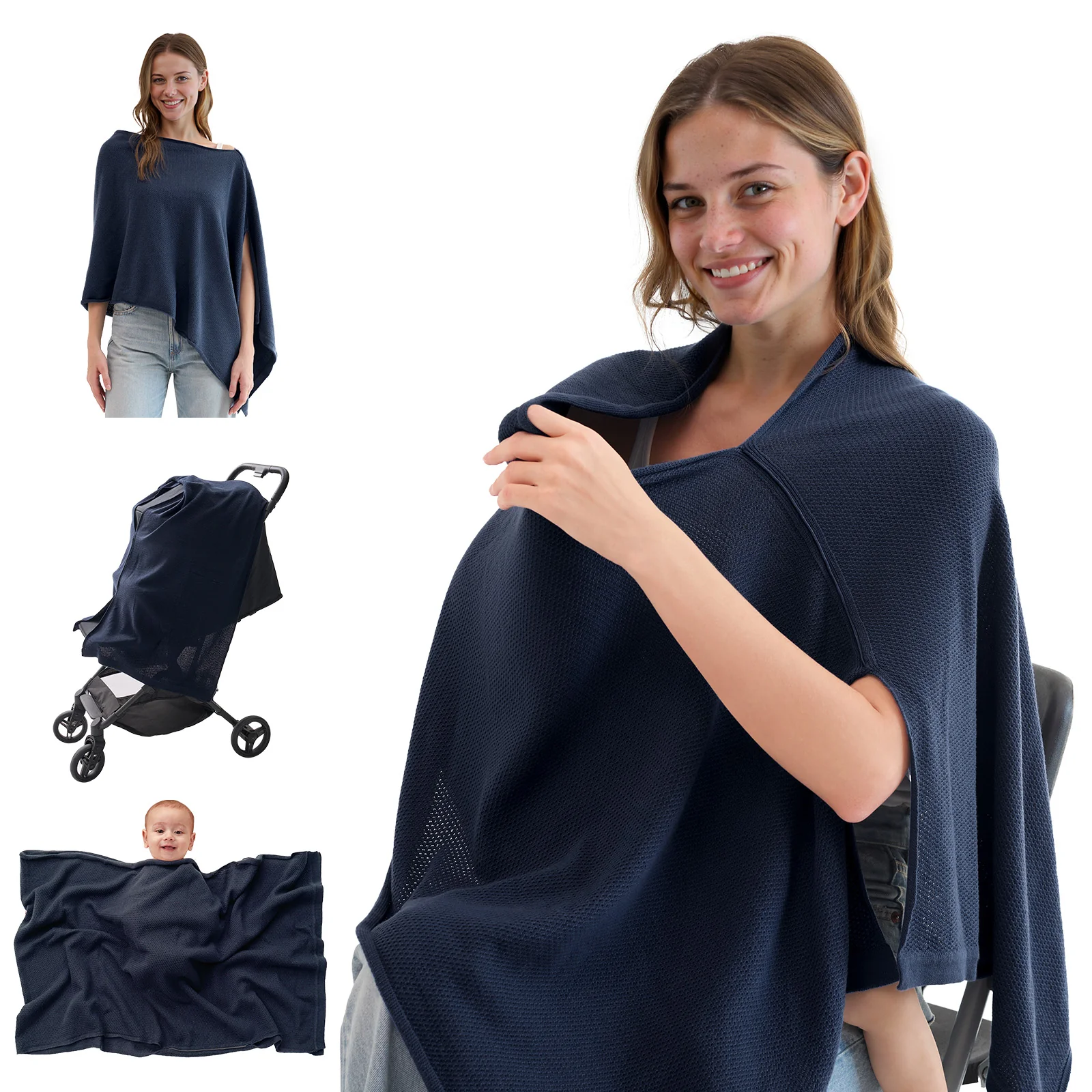 Momcozy Nursing Cover - Soft, Breathable, Multi-Use Privacy Poncho - Image 26