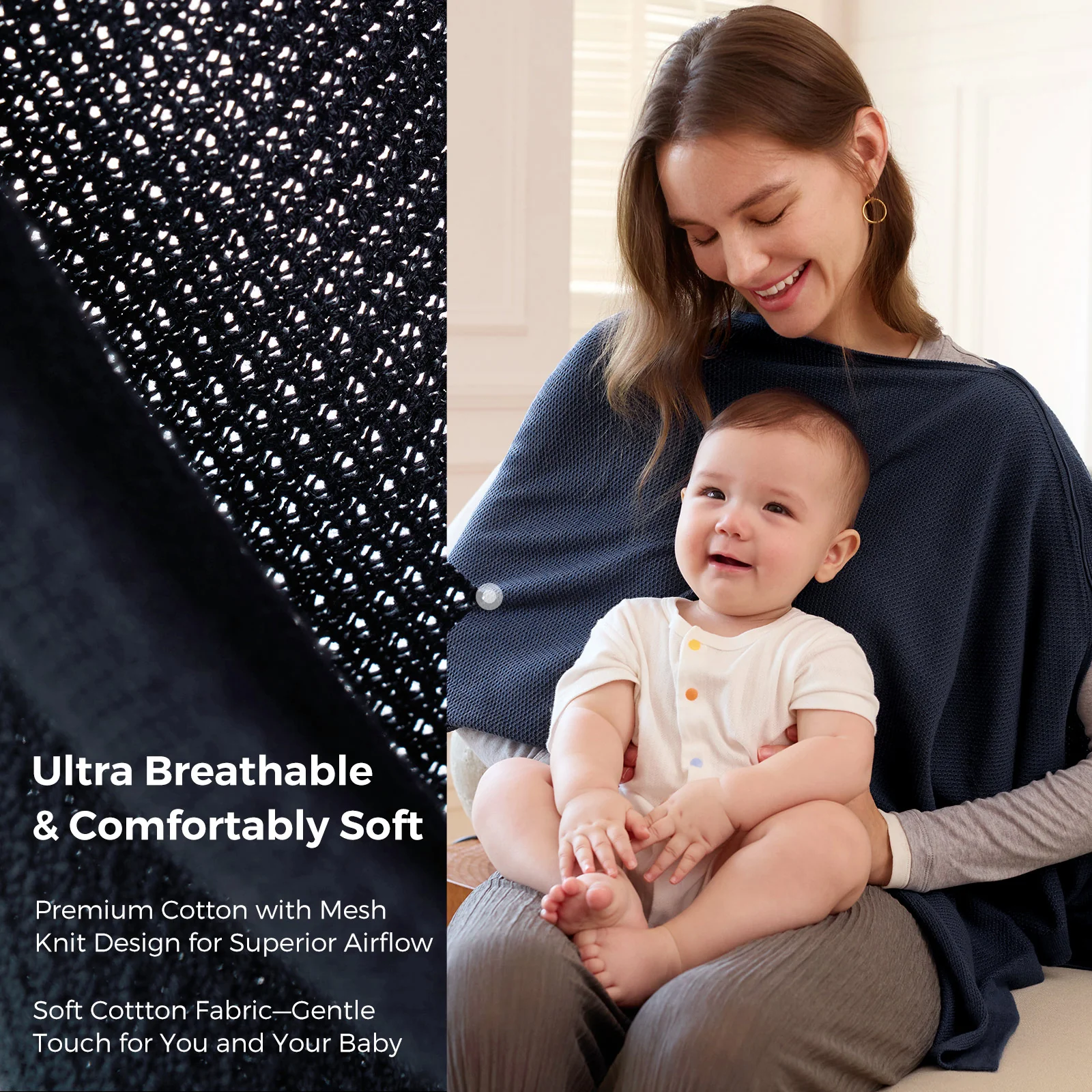 Momcozy Nursing Cover - Soft, Breathable, Multi-Use Privacy Poncho - Image 28