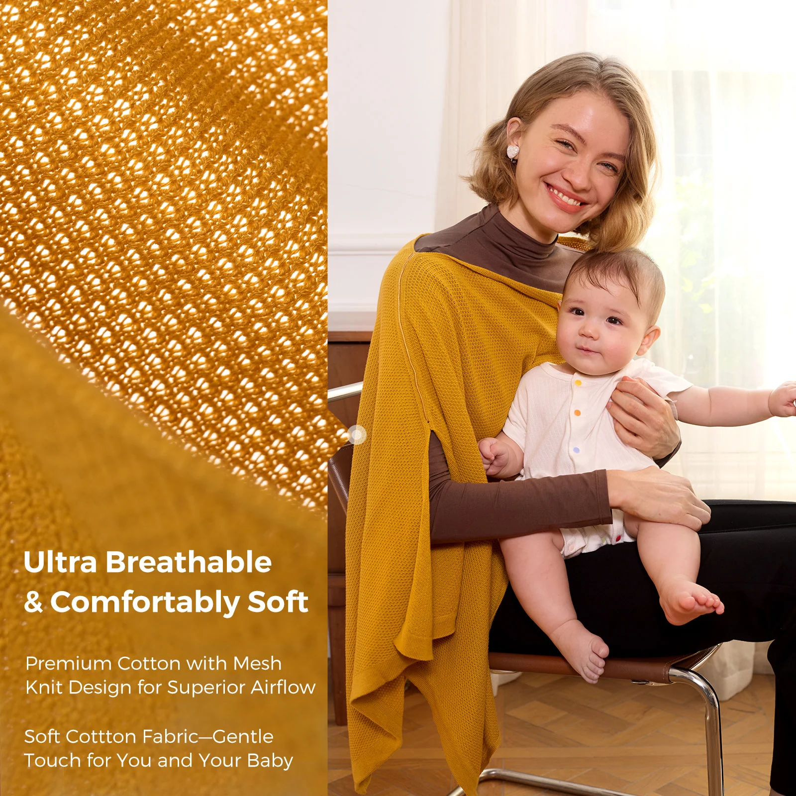 Momcozy Nursing Cover - Soft, Breathable, Multi-Use Privacy Poncho - Image 13