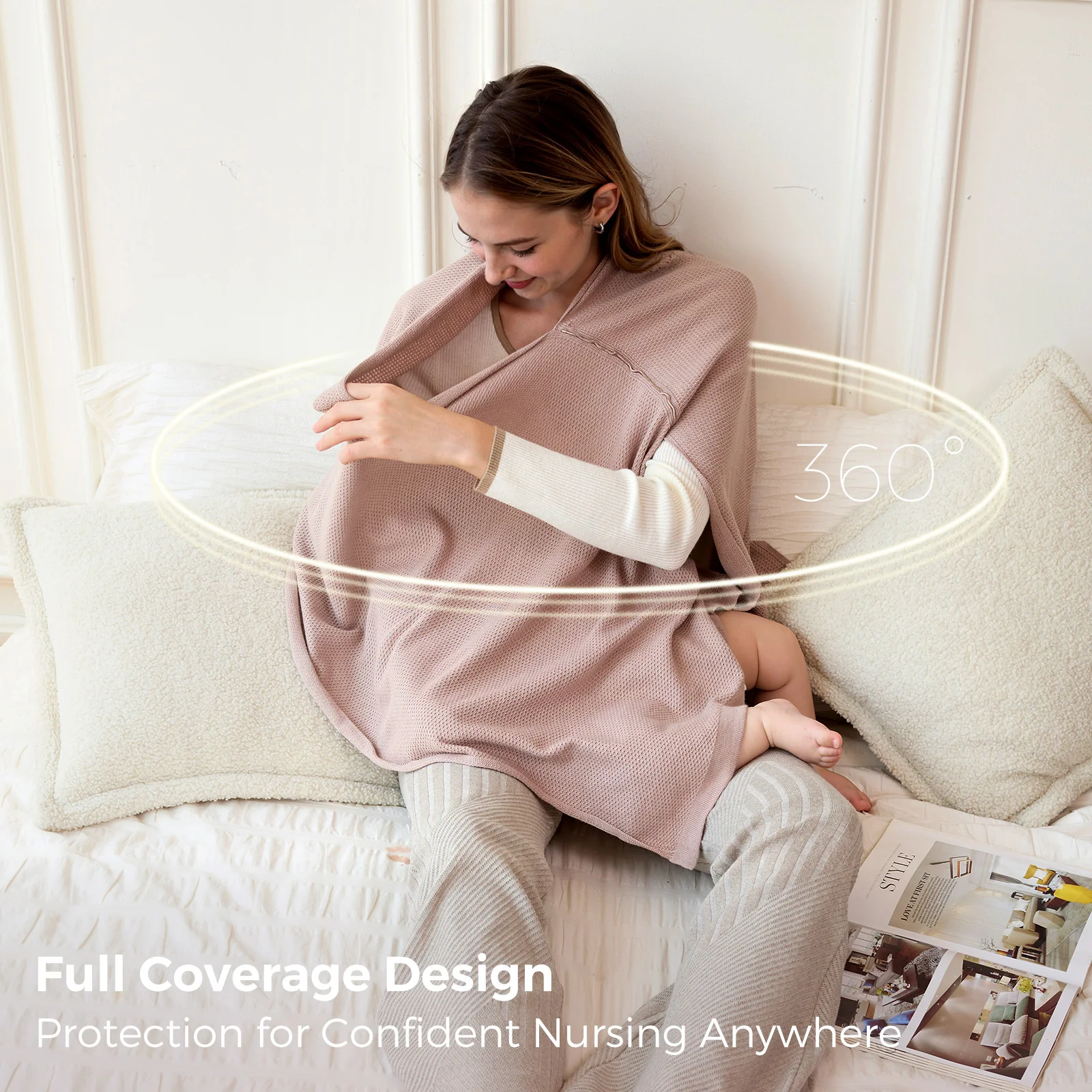 Momcozy Nursing Cover - Soft, Breathable, Multi-Use Privacy Poncho - Image 41