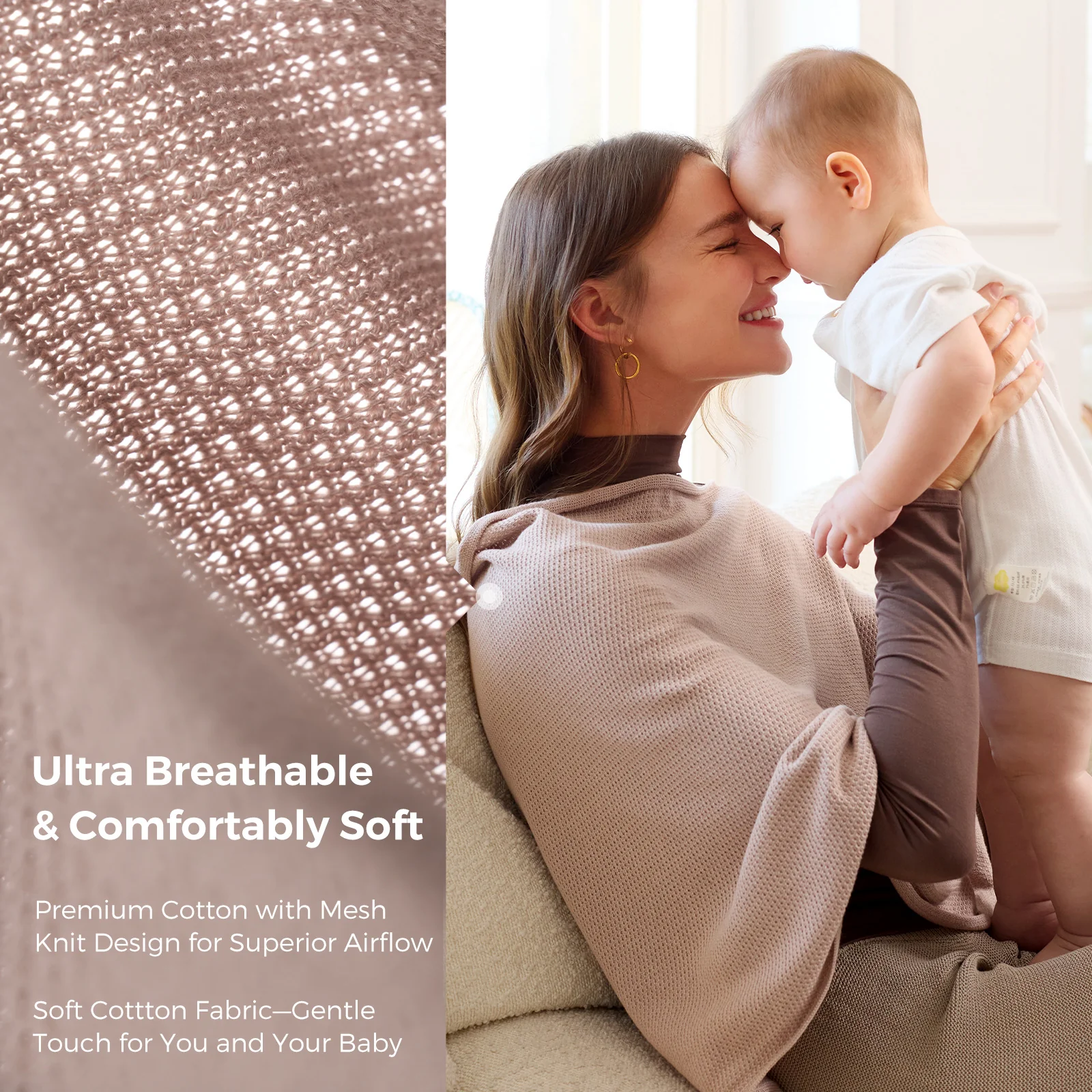 Momcozy Nursing Cover - Soft, Breathable, Multi-Use Privacy Poncho - Image 43