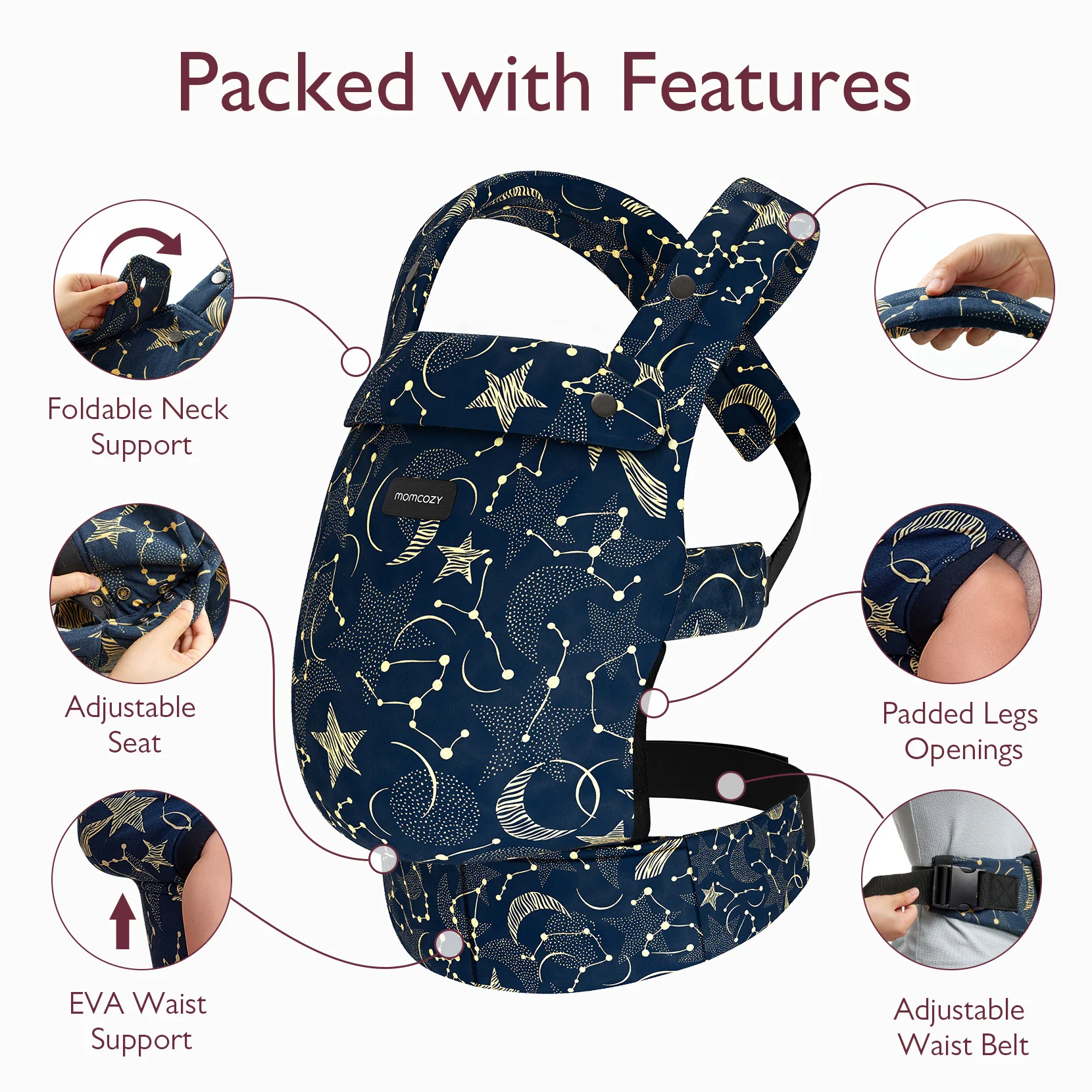 PureHug Baby Carrier - Starry Night - Image 3