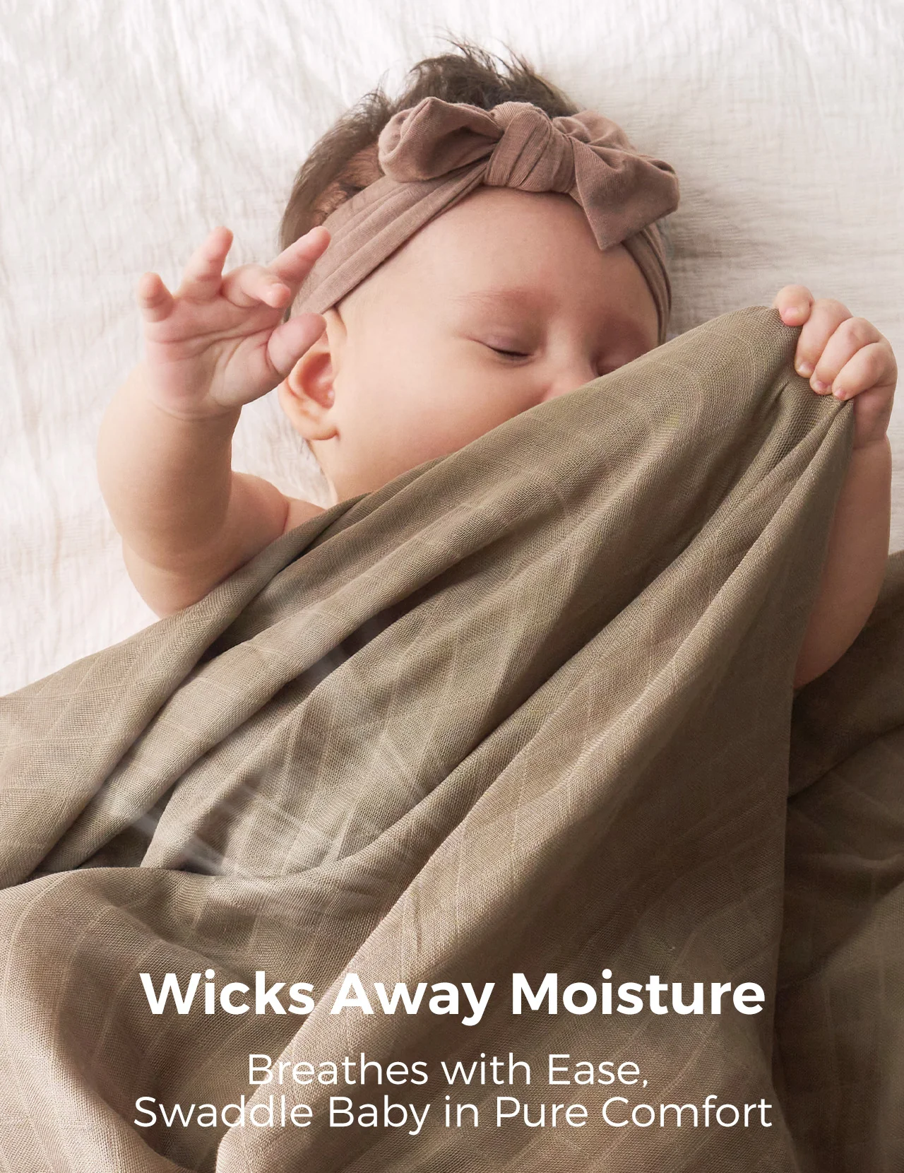 Momcozy Softness Swaddle Blankets -  Brown (4 Pack) - Image 7