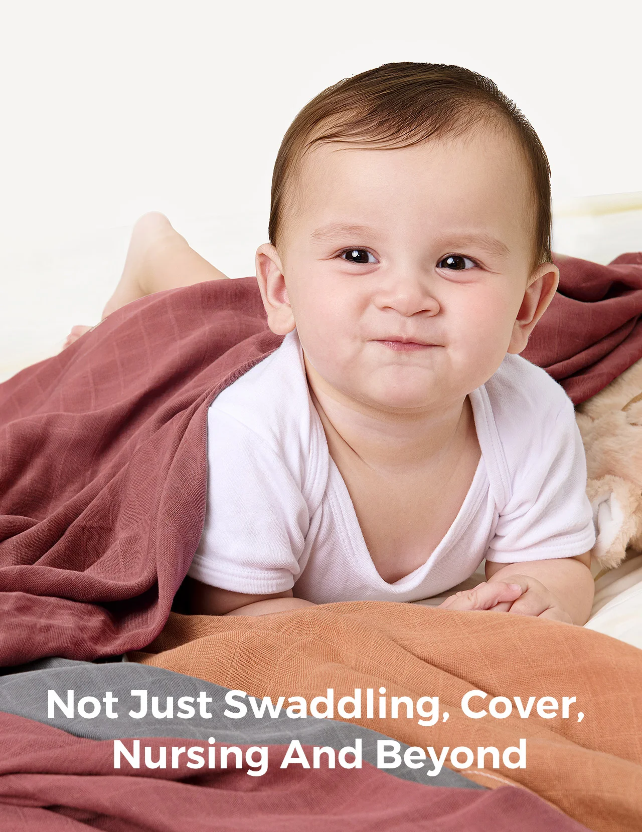 Momcozy Softness Swaddle Blankets -  Brown (4 Pack) - Image 9