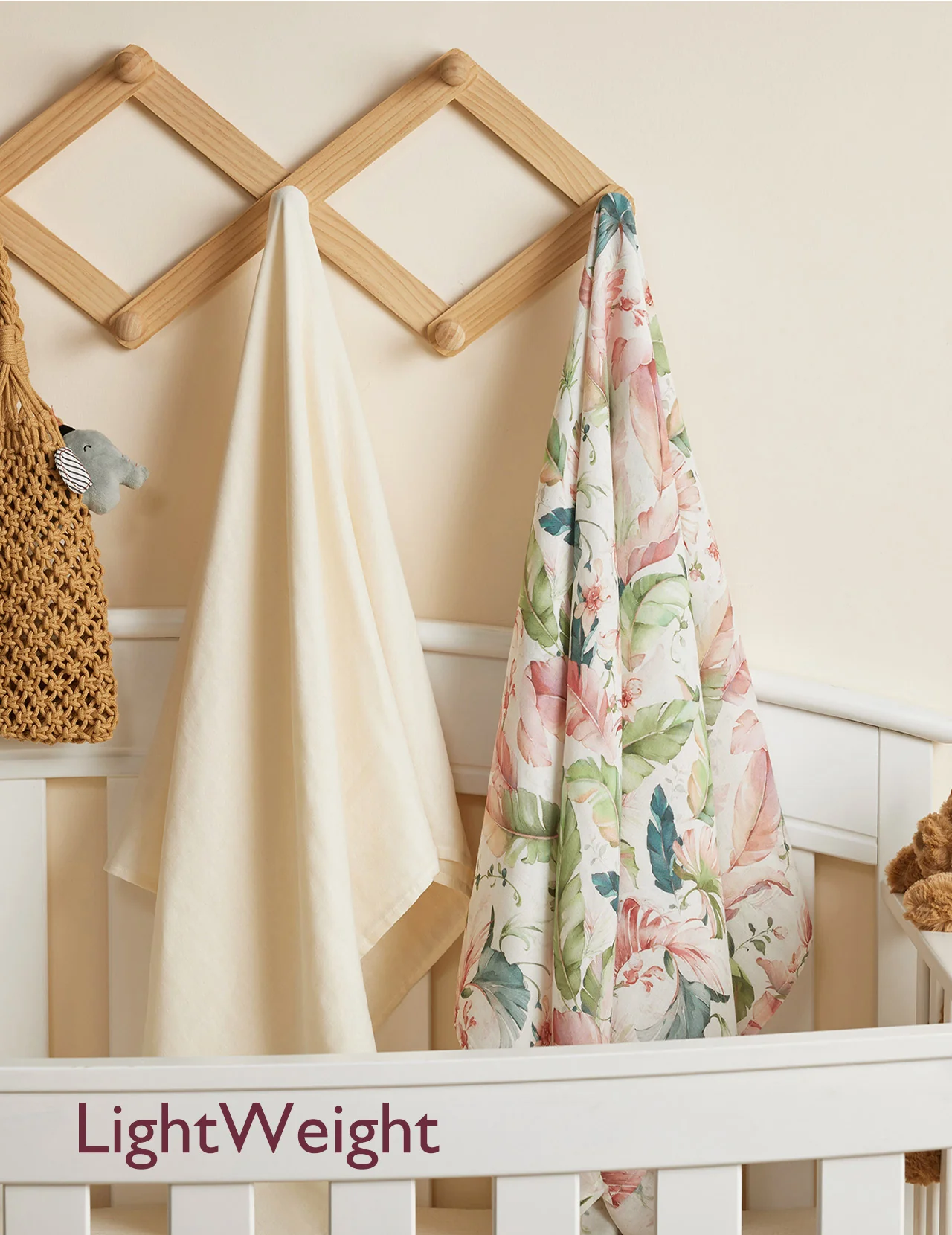 Momcozy Softness Swaddle Blankets -  Flower Beige (2 Pack) - Image 6