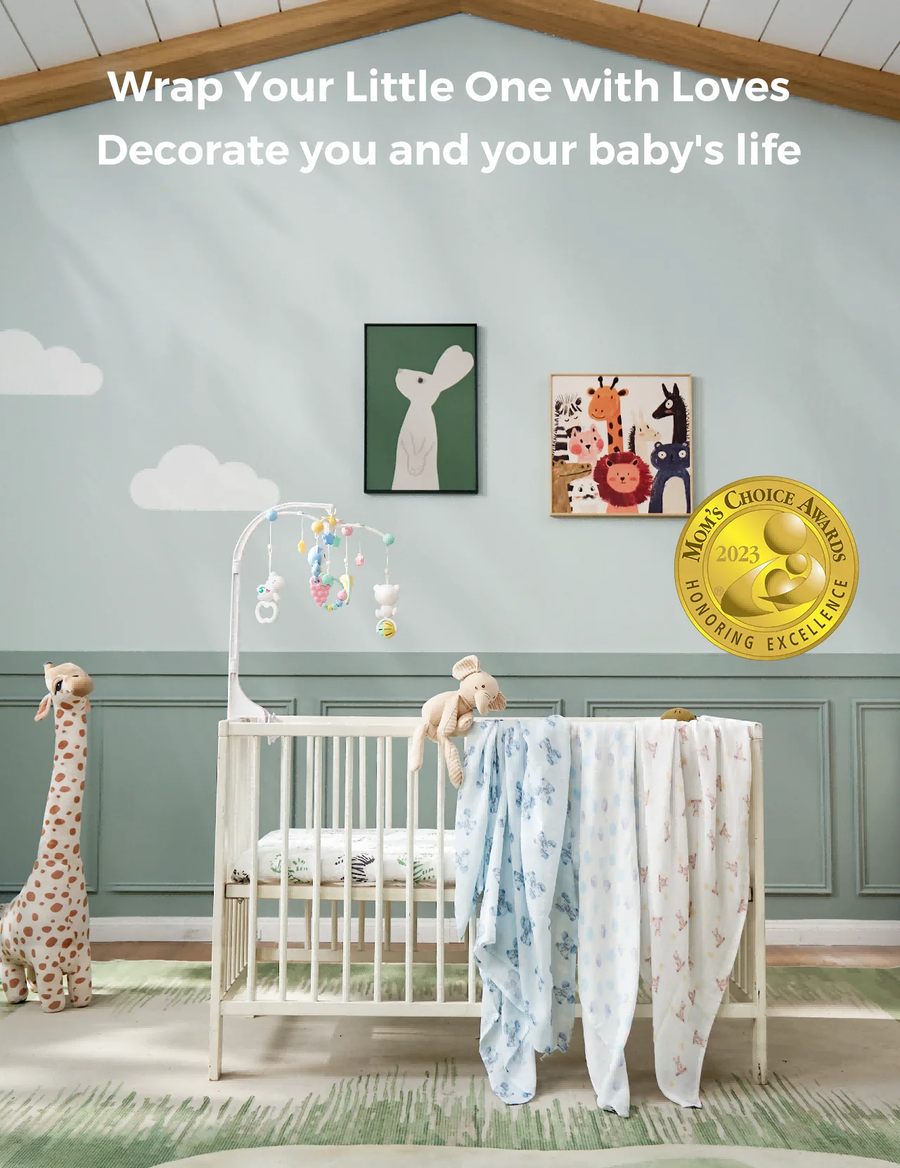 Momcozy Best Wishes Softness Swaddle Blankets -  Innocence - Image 4