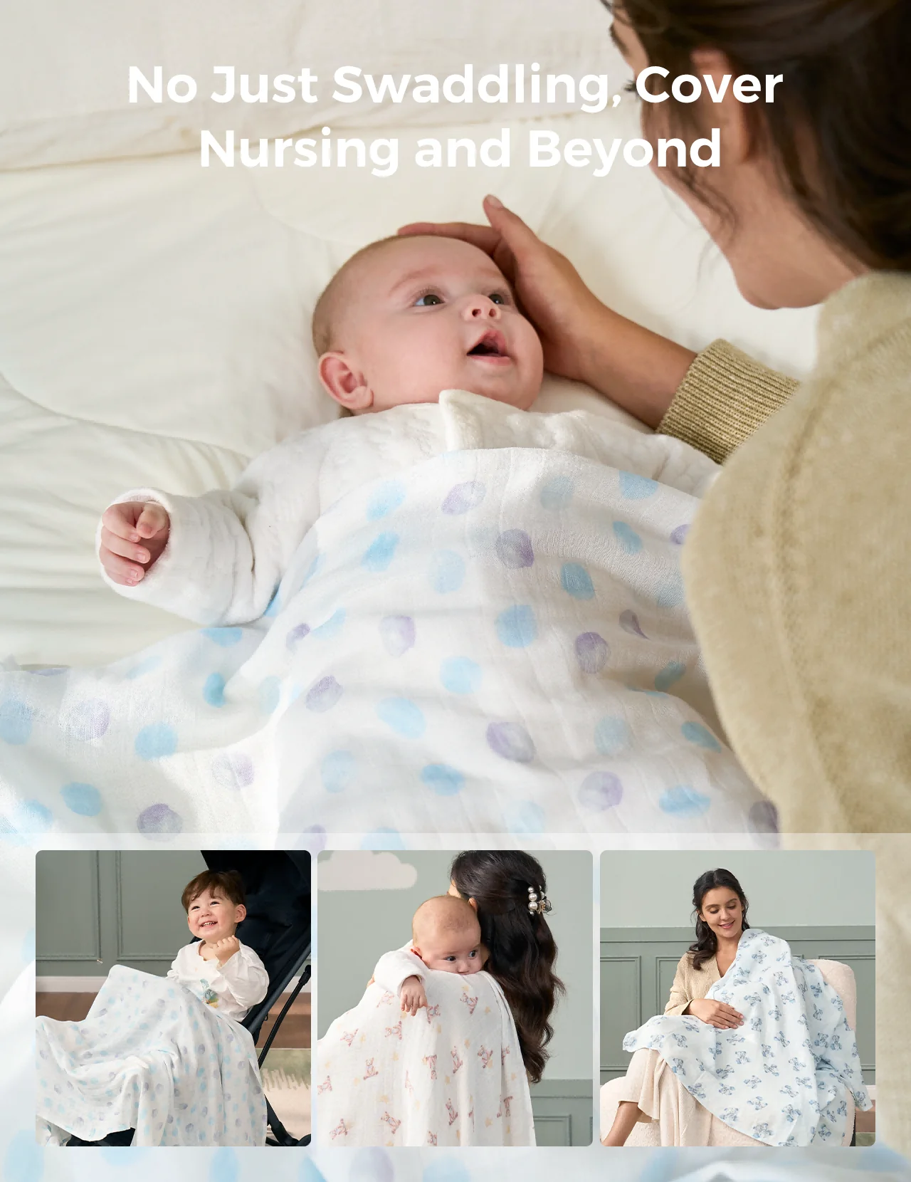 Momcozy Best Wishes Softness Swaddle Blankets -  Innocence - Image 7