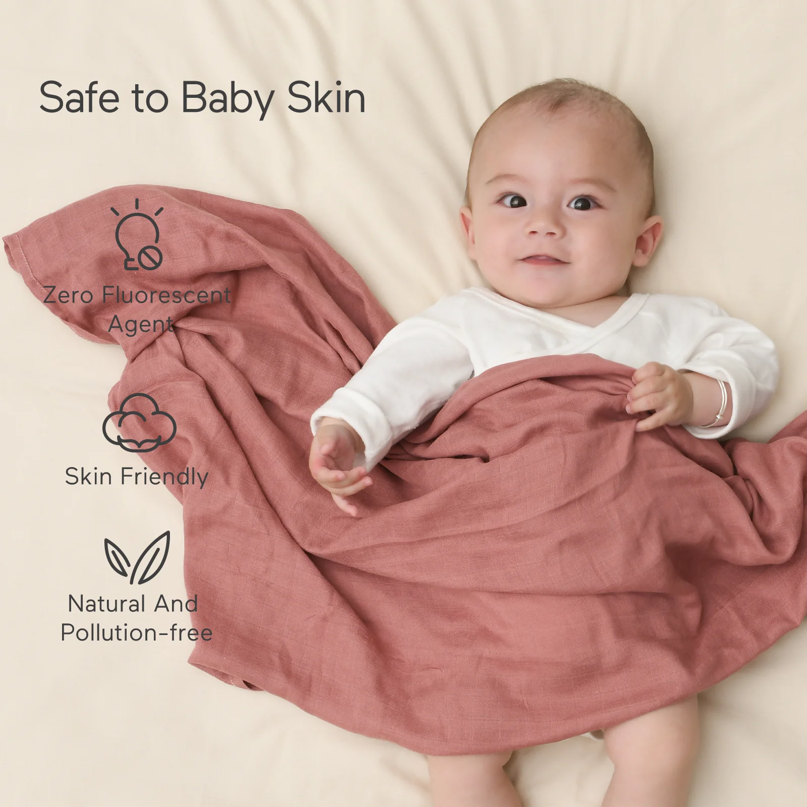 Momcozy Softness Swaddle Blankets -  Pink Purple (4 Pack) - Image 2