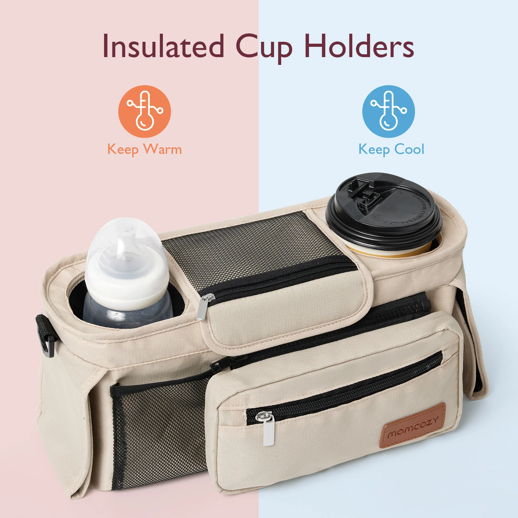 Momcozy Stroller Organizer - All-in-One Cup Holder & Pet Strollers - Image 4
