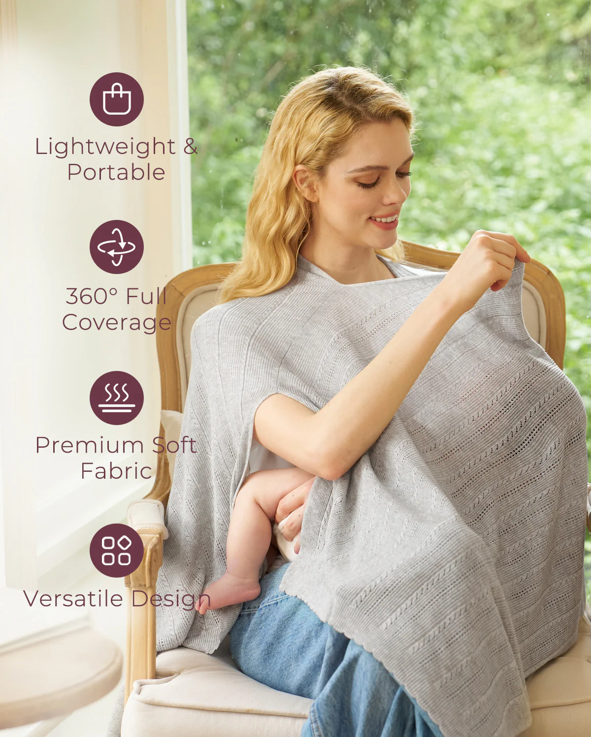 Tencel™ Lyocell Fabric Ultra-Light Nursing Cover - Image 30