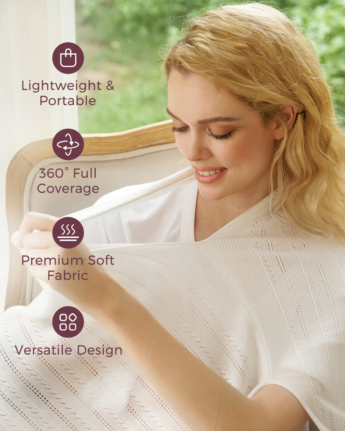 Tencel™ Lyocell Fabric Ultra-Light Nursing Cover - Image 4