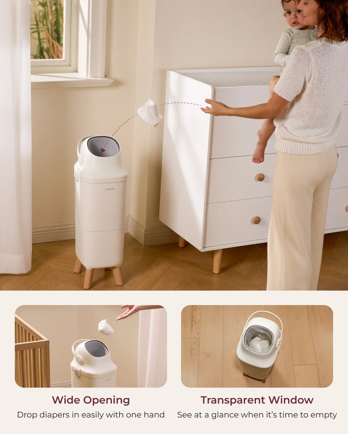 Momcozy Triple-Seal Diaper Pail - Image 6