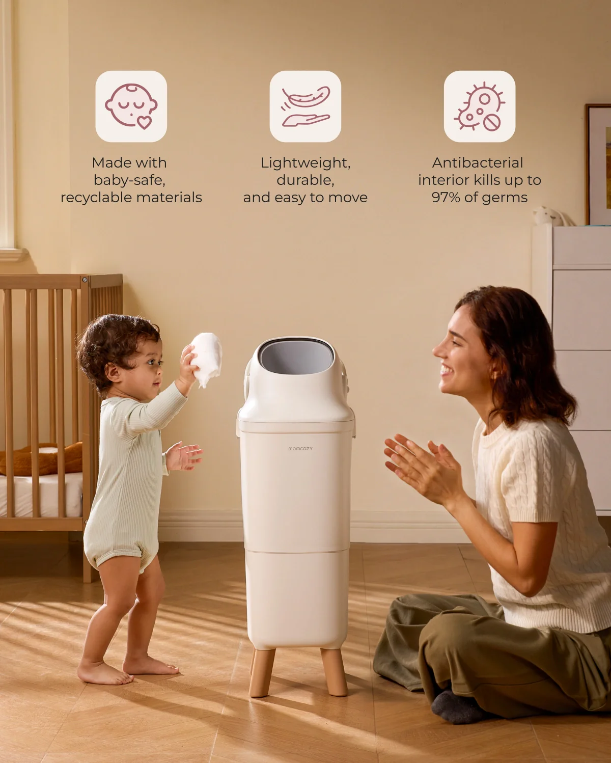Momcozy Triple-Seal Diaper Pail - Image 9