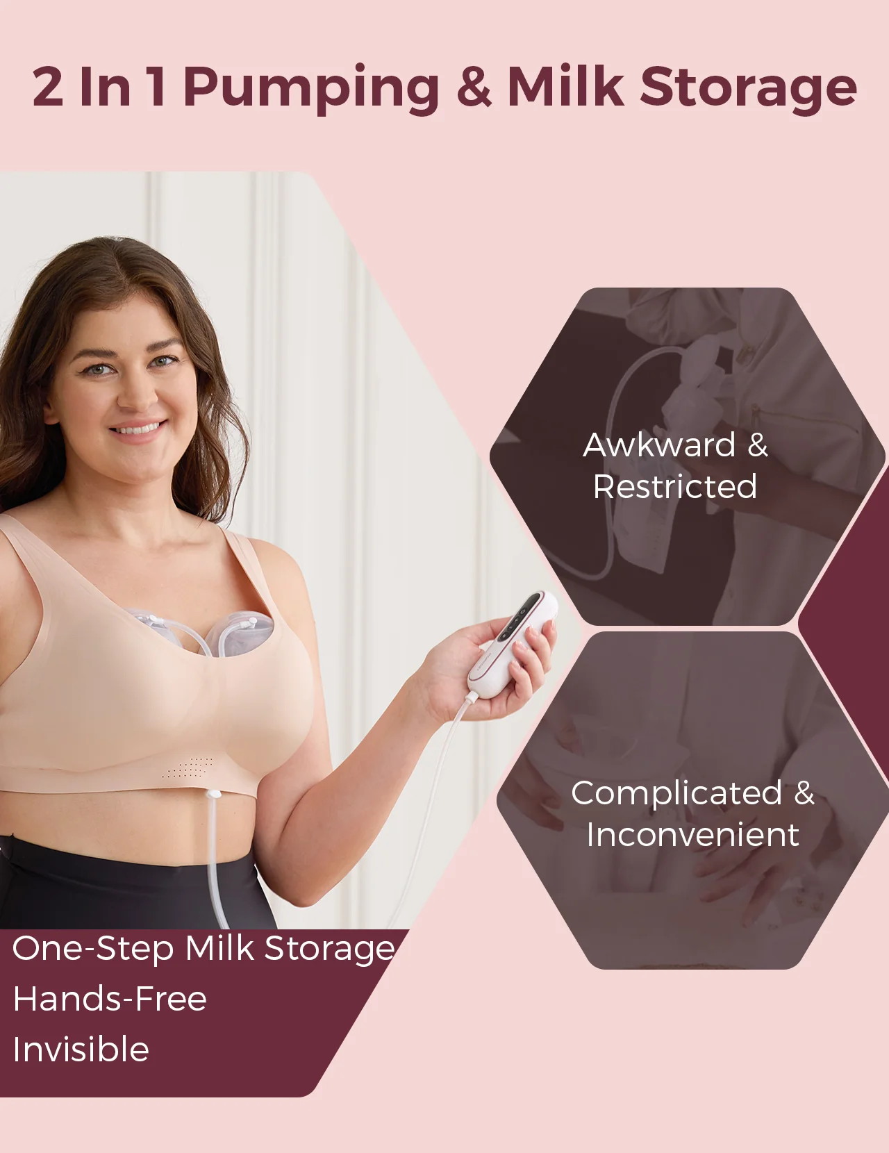 Momcozy Wearable Milk Collection Cups - for Momcozy V Series & Most Traditional Tube-Connected Electric Breast Pumps - Image 3