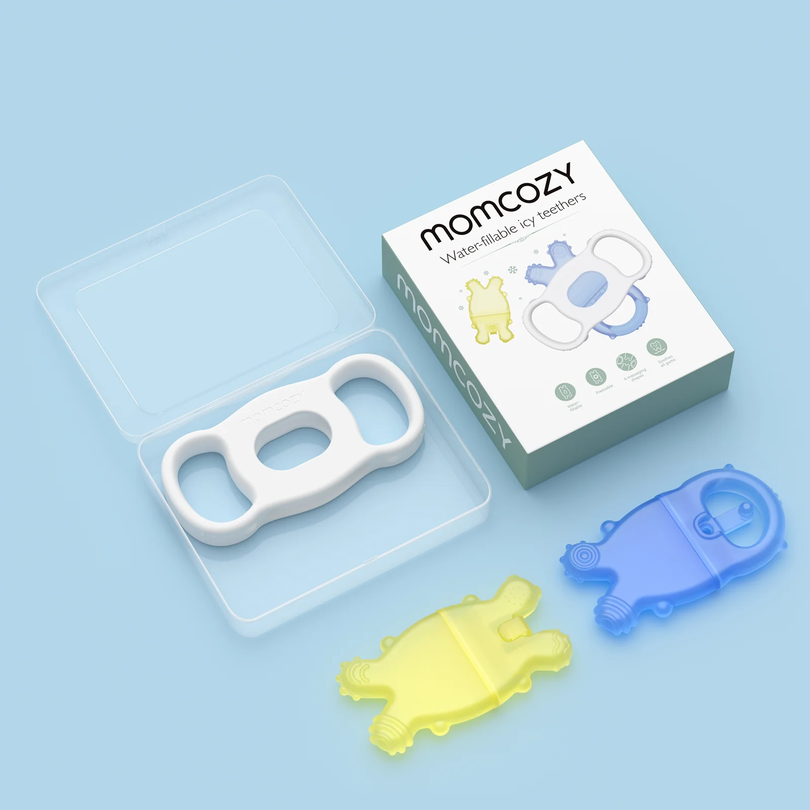 Momcozy Water Fillable Teether (Blue and Yellow 2 Pcs) - Image 8