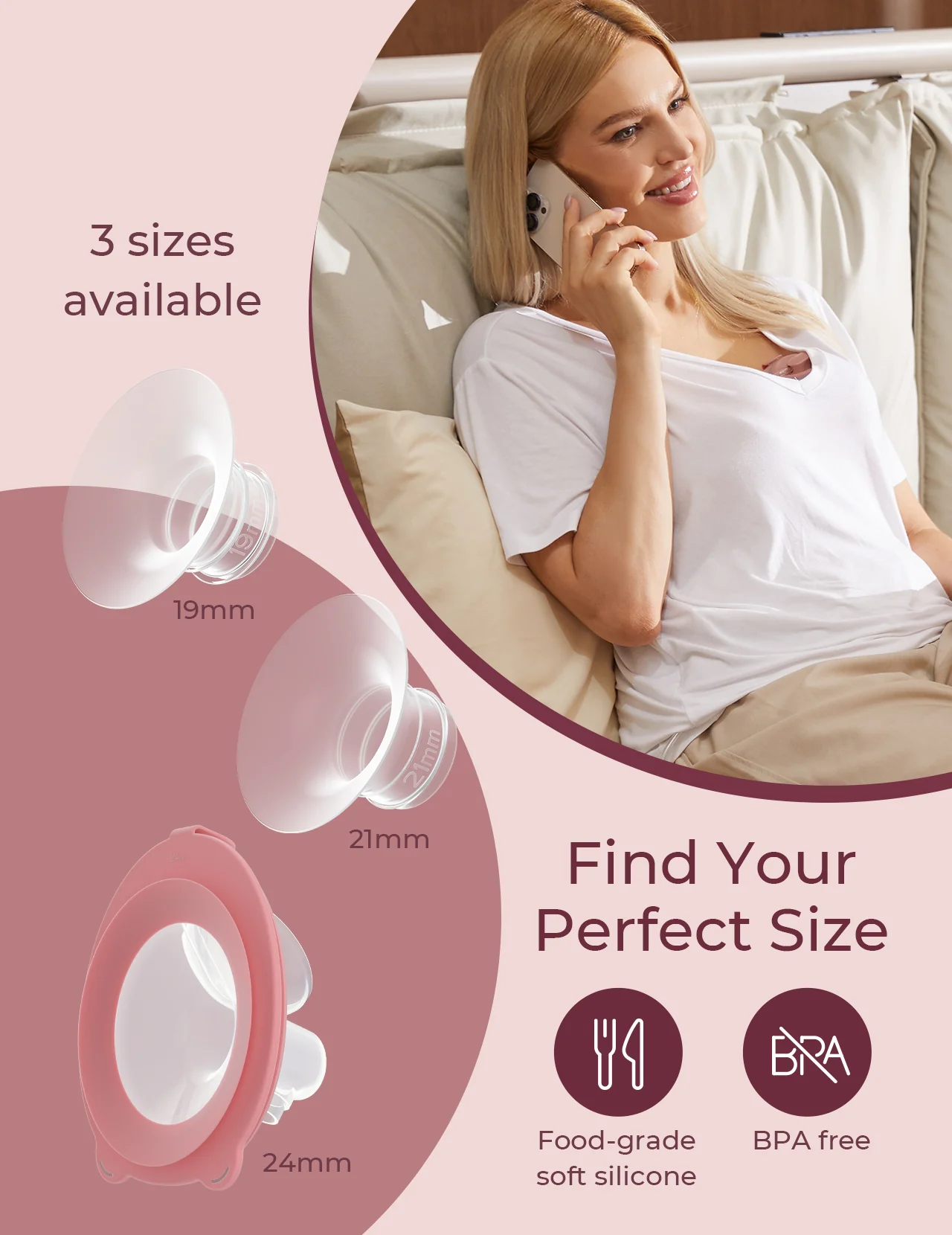 Momcozy Wearable Milk Standard Collection Cup - for Momcozy V Series & Most Traditional Tube-Connected Electric Breast Pumps - Image 5
