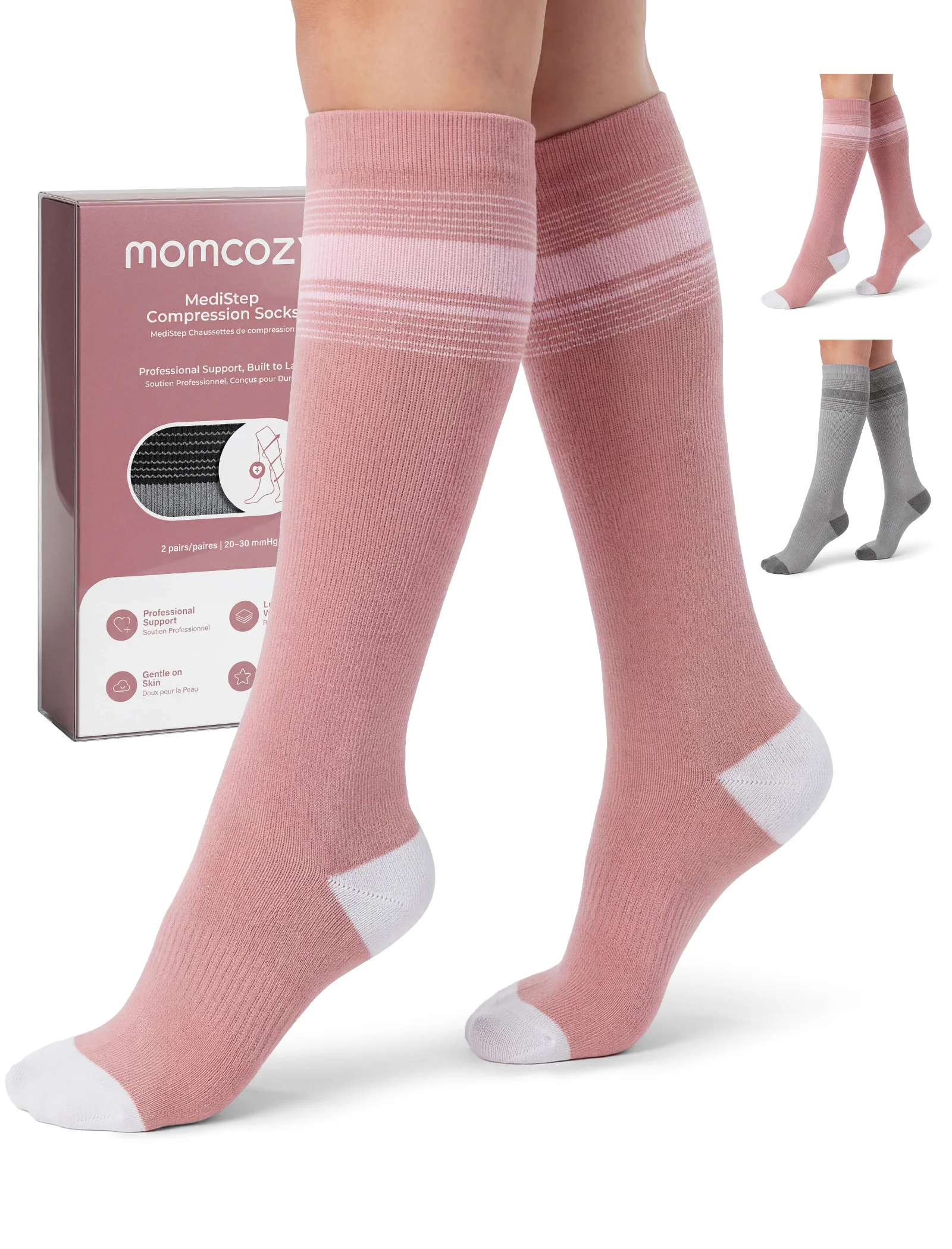 Momcozy Medical Socks 20-30mmHg 2 Pairs - Image 17