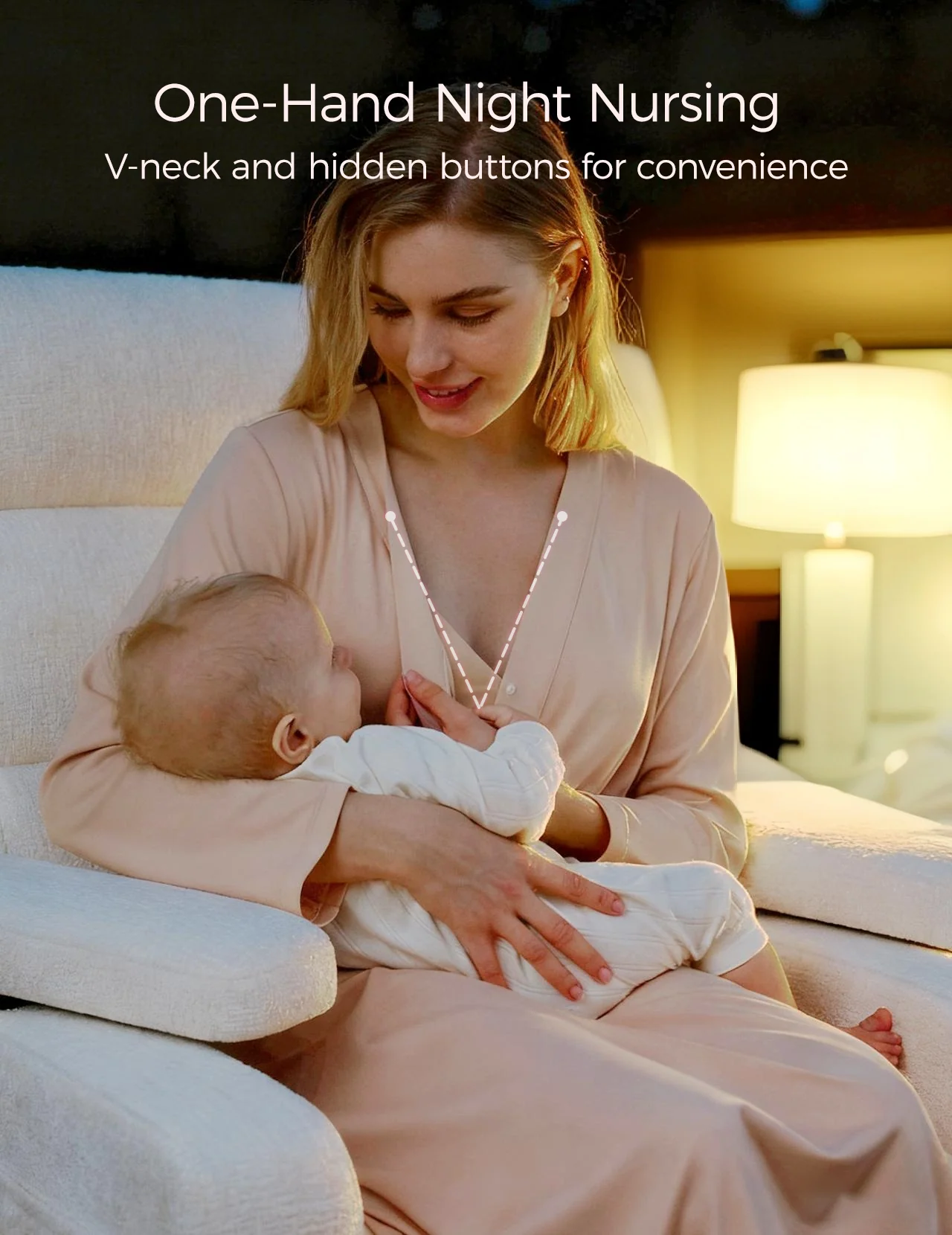 Momcozy Womens Nursing Maternity Nightgown for Breastfeeding - Image 3