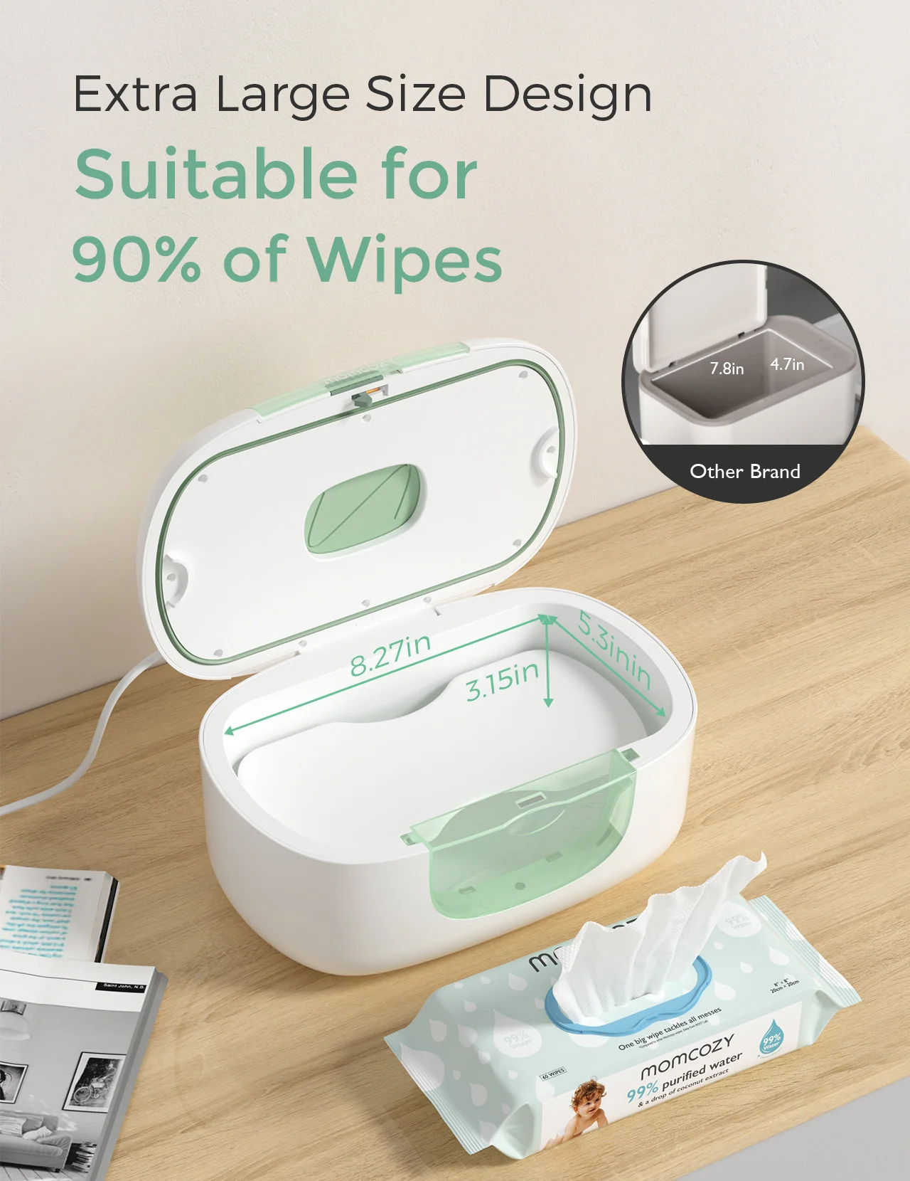 New Large Capacity Baby Wipe Warmer Compatible with 100pcs - Image 5