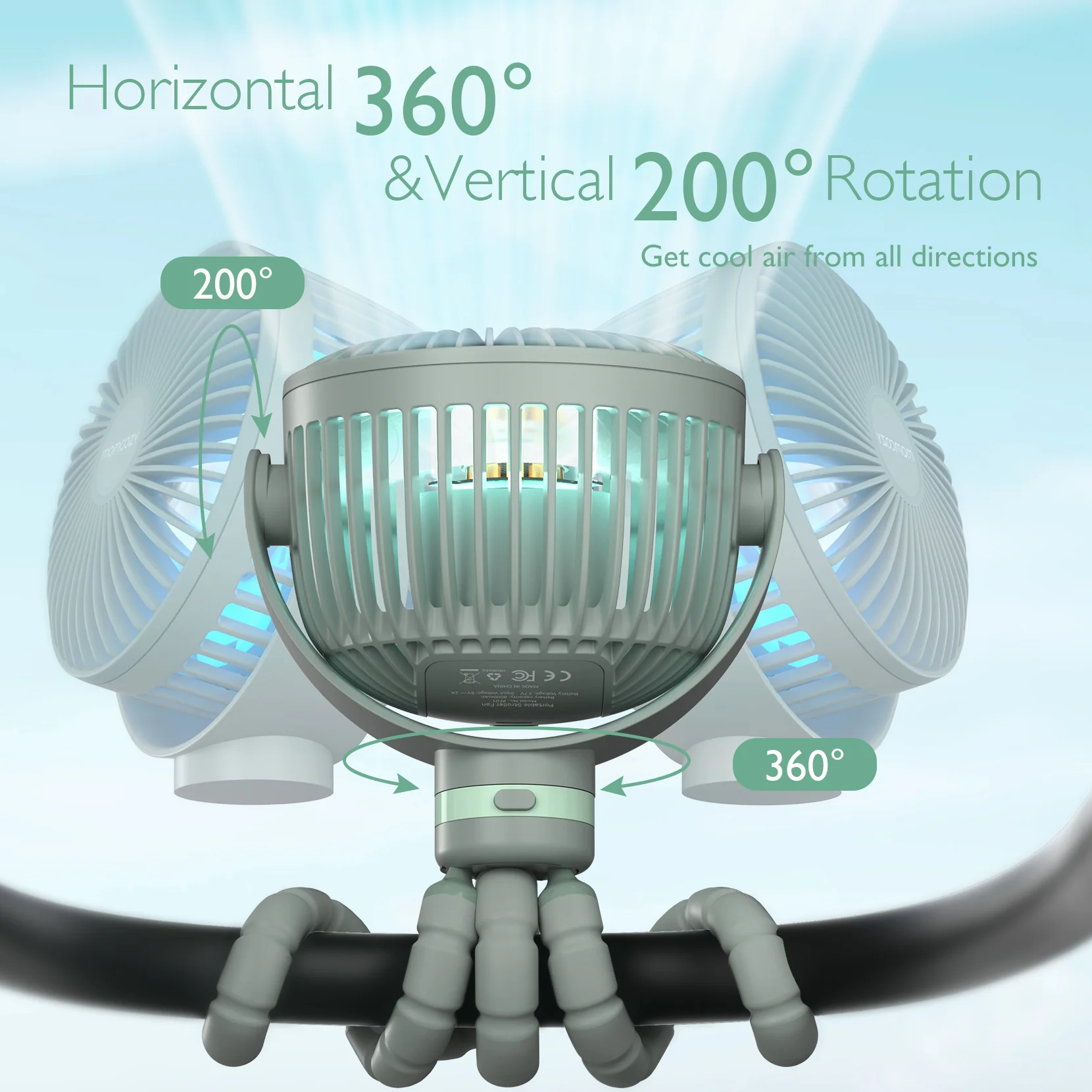 USB Rechargeable Handheld Cooling Fan for Travel - Image 33