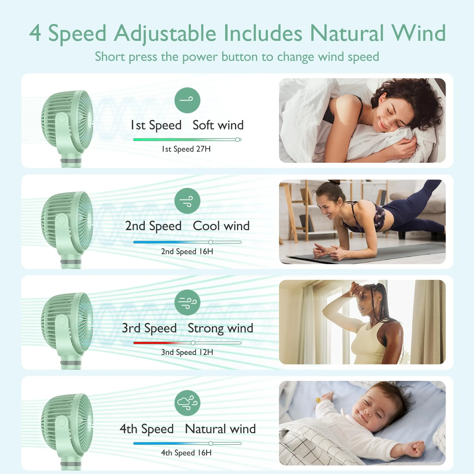 USB Rechargeable Handheld Cooling Fan for Travel - Image 5