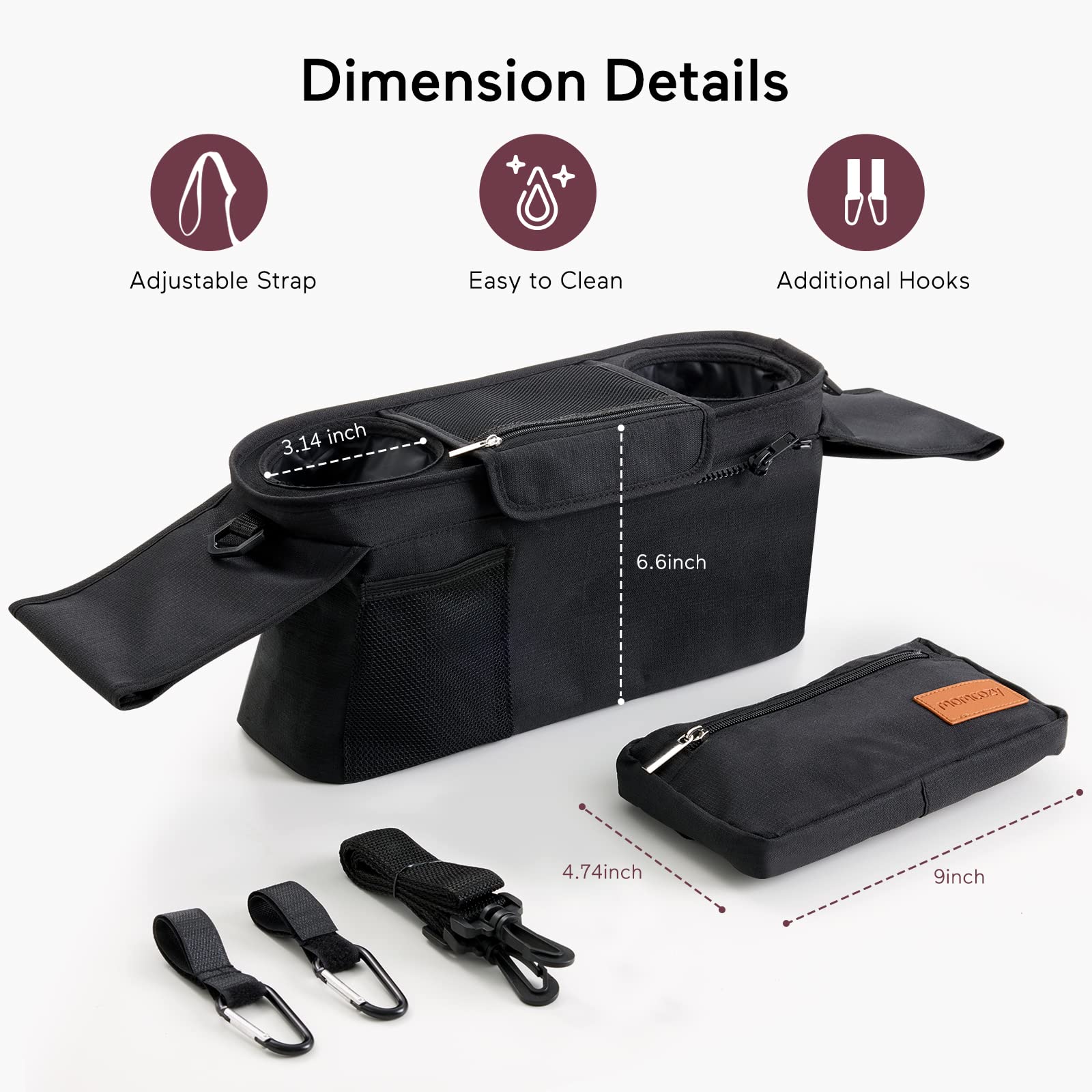 Momcozy Stroller Organizer - All-in-One Cup Holder & Pet Strollers - Image 12