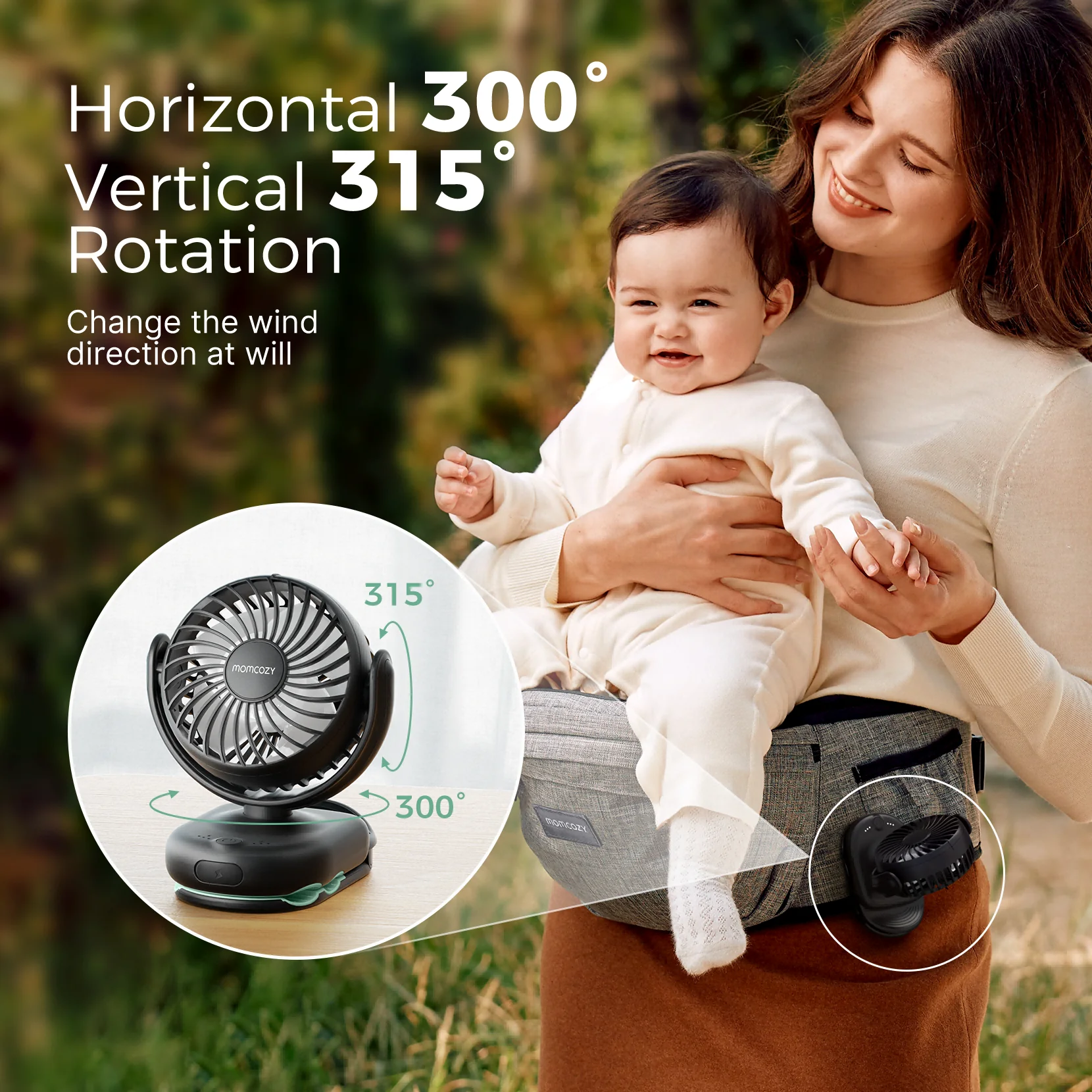 Momcozy Clip-On 4-Speed Stroller Fan - Image 2