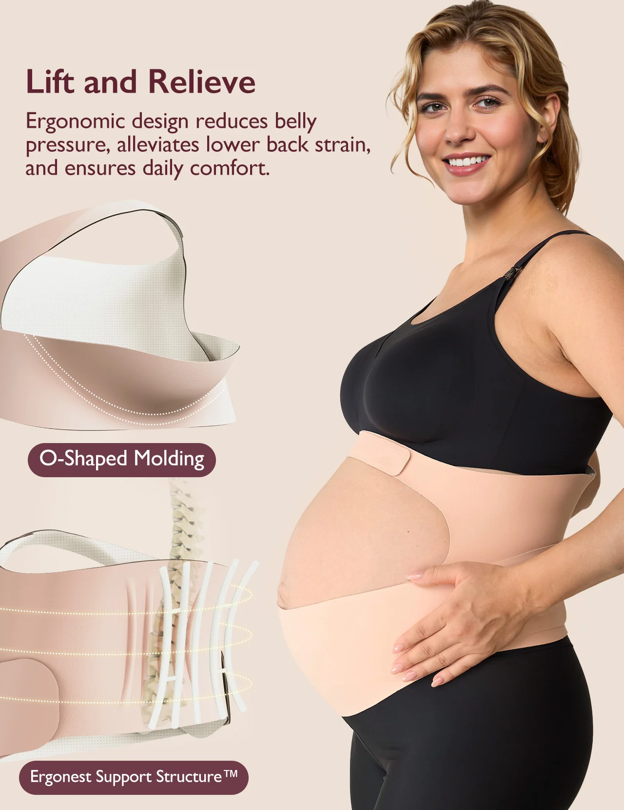 Pregnancy Comfort Bundle: Ergonest Belly Band and Huggable Body Pillow - Image 4