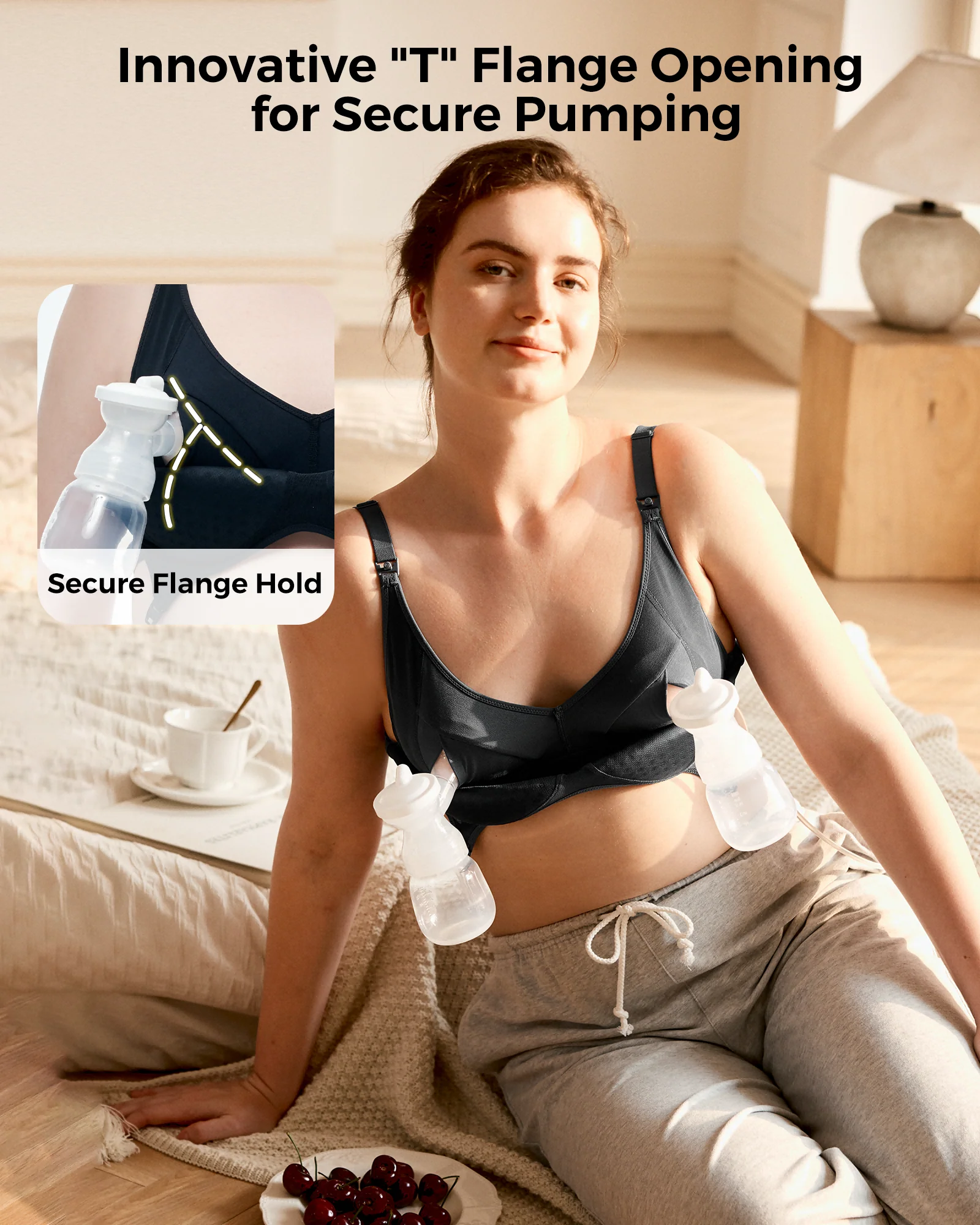 Momcozy Tencel™ Fabric Seamless Breast Pump Bra - Image 15
