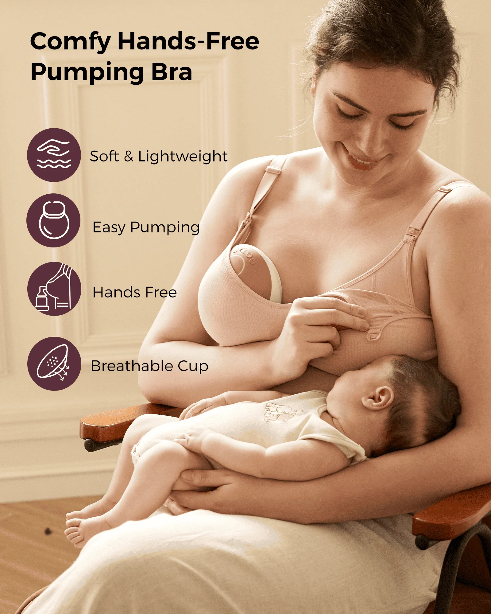 Momcozy Tencel™ Fabric Seamless Breast Pump Bra - Image 21