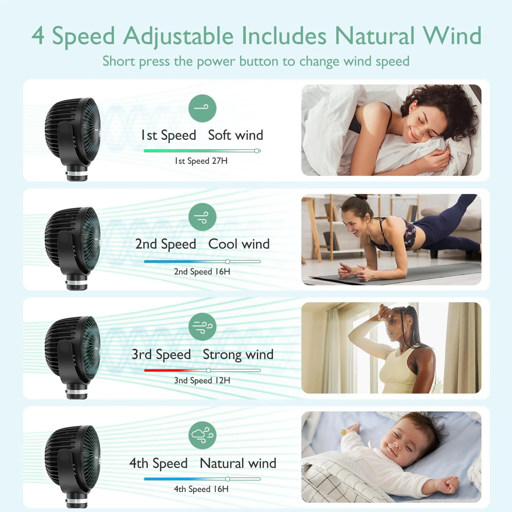 USB Rechargeable Handheld Cooling Fan for Travel - Image 10