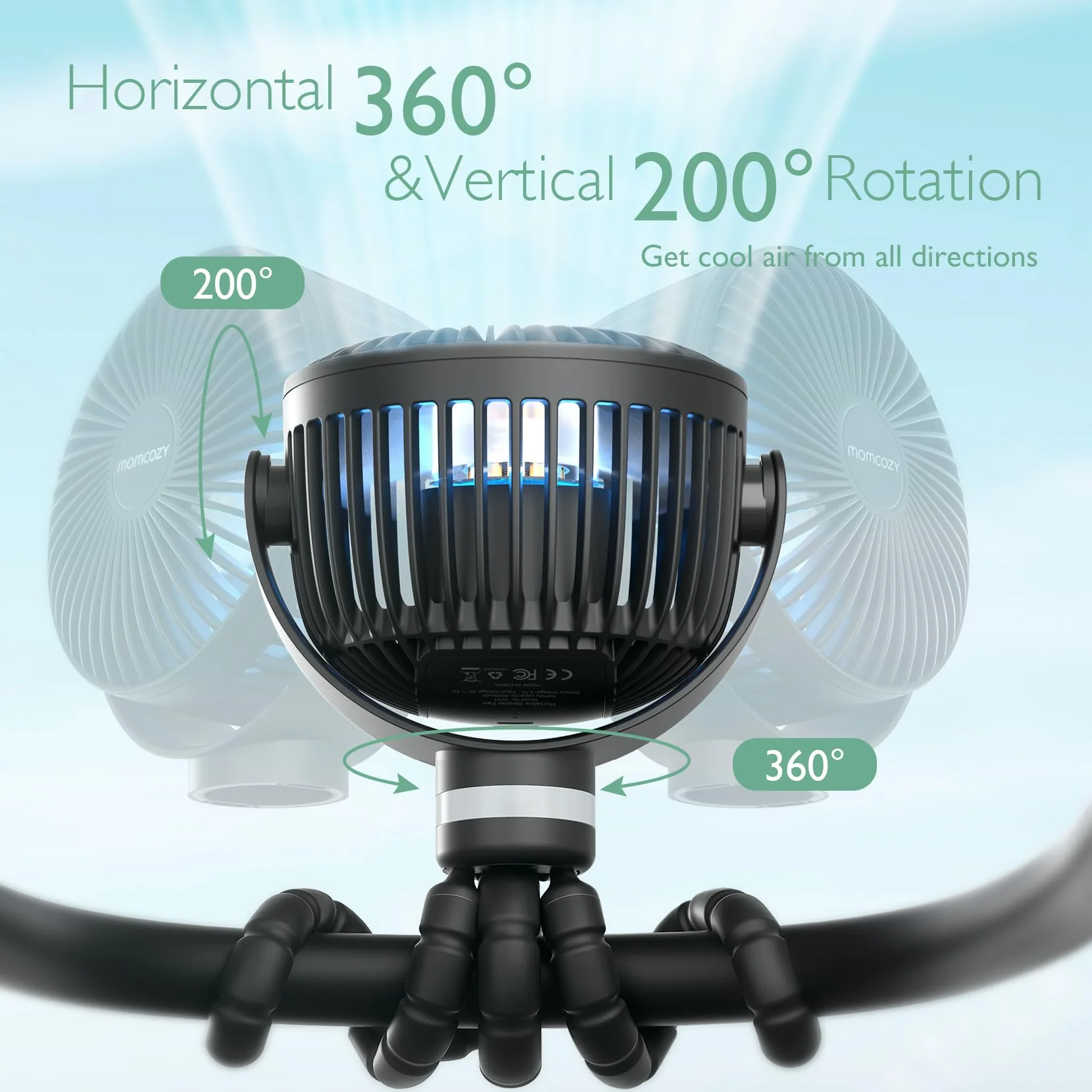 USB Rechargeable Handheld Cooling Fan for Travel - Image 12