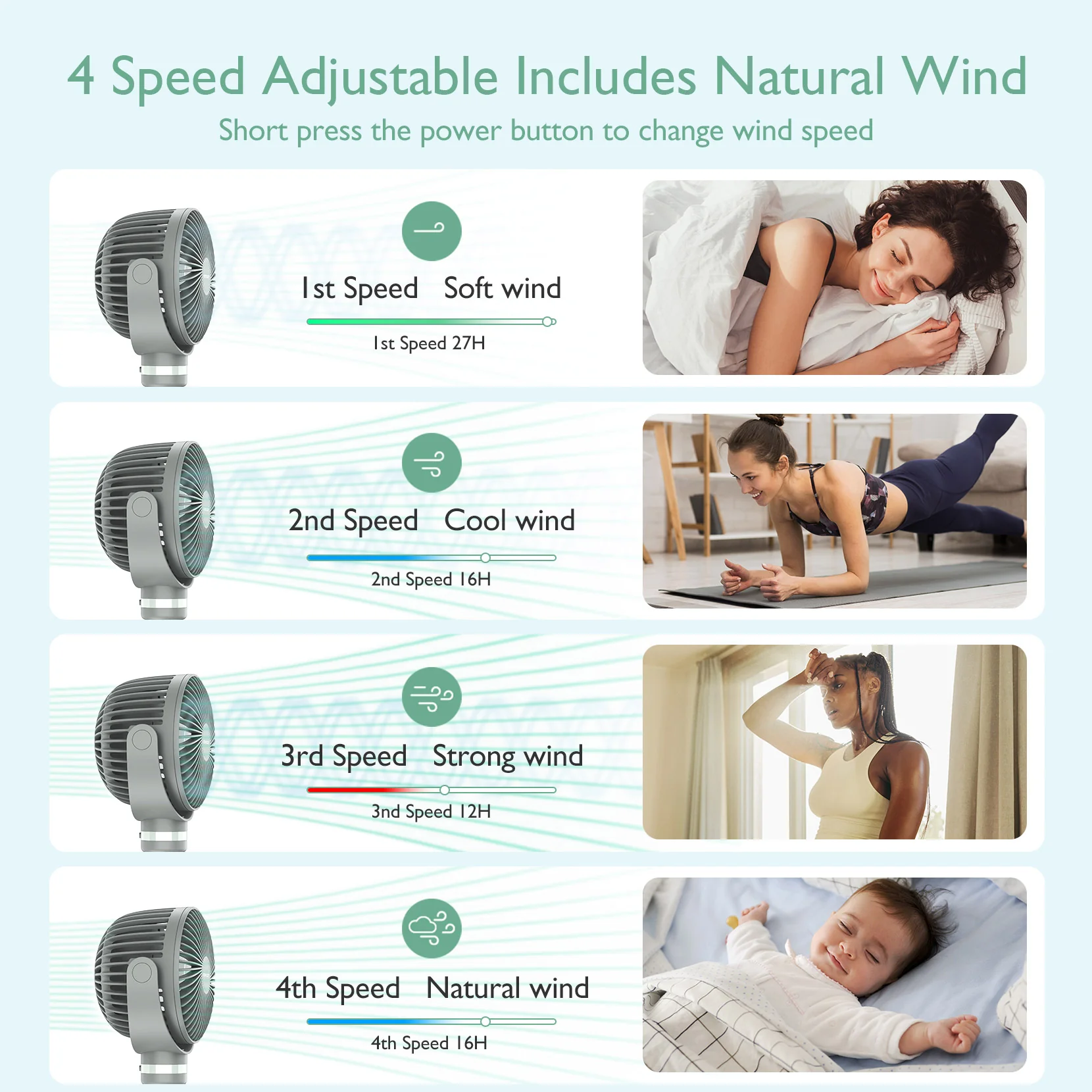 USB Rechargeable Handheld Cooling Fan for Travel - Image 32