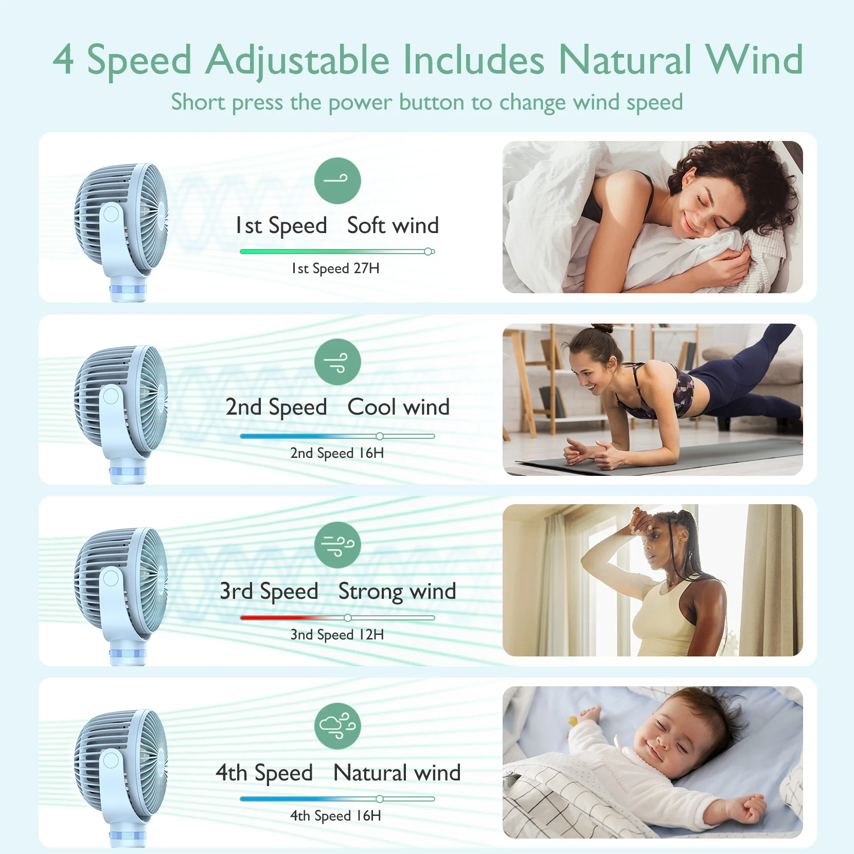 USB Rechargeable Handheld Cooling Fan for Travel - Image 38