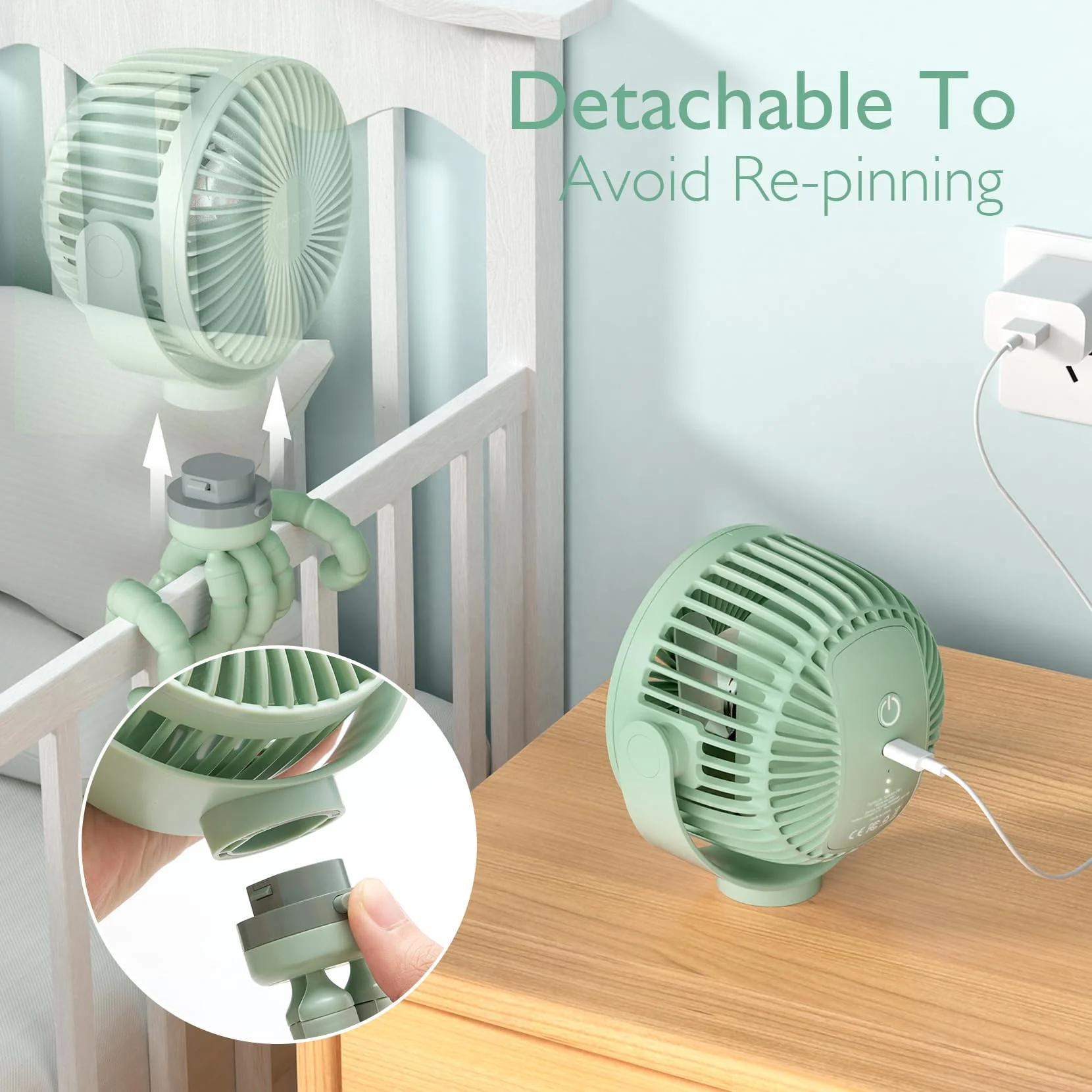 USB Rechargeable Handheld Cooling Fan for Travel - Image 6